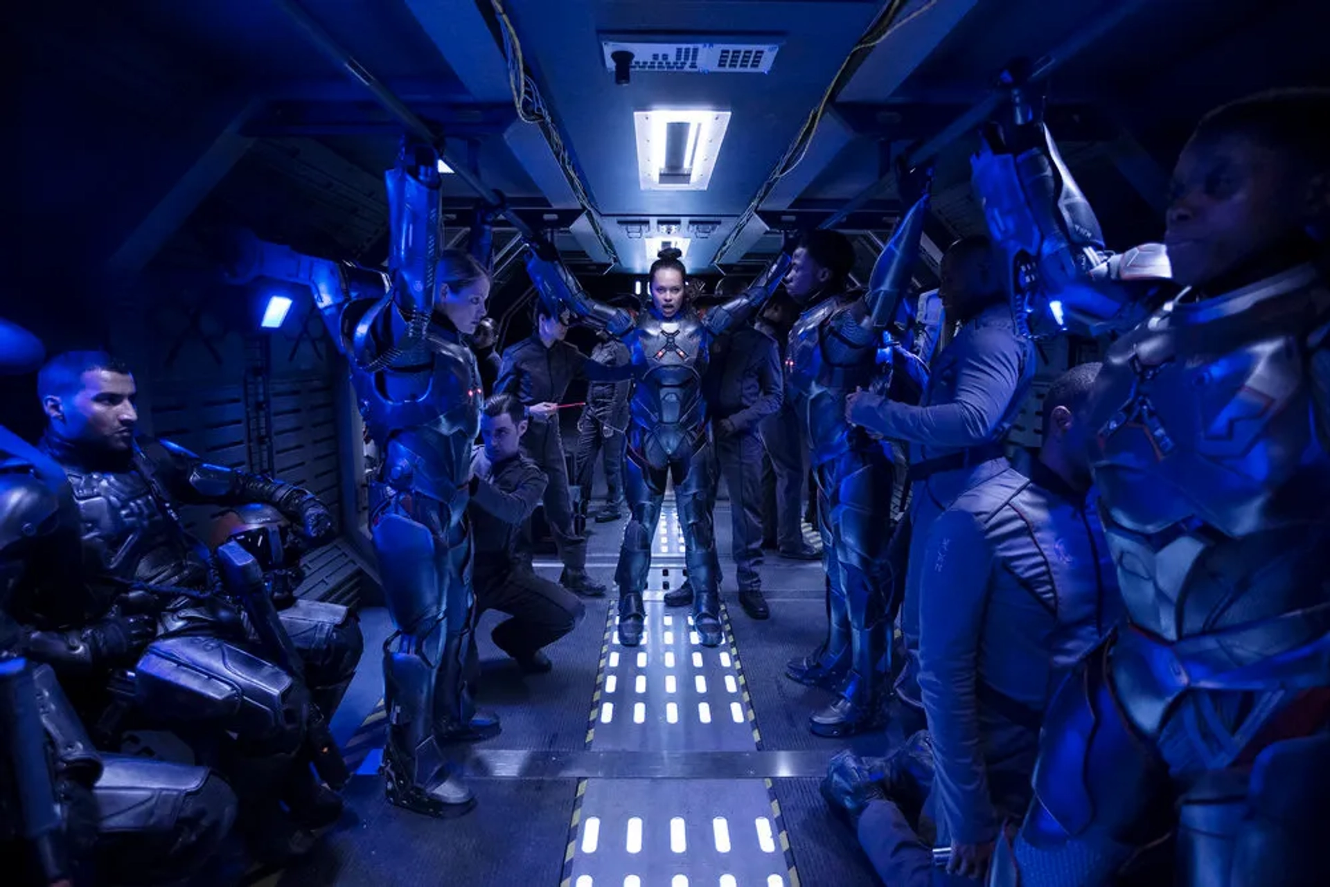 Mpho Koaho, Sarah Allen, Dewshane Williams, and Frankie Adams in The Expanse (2015)