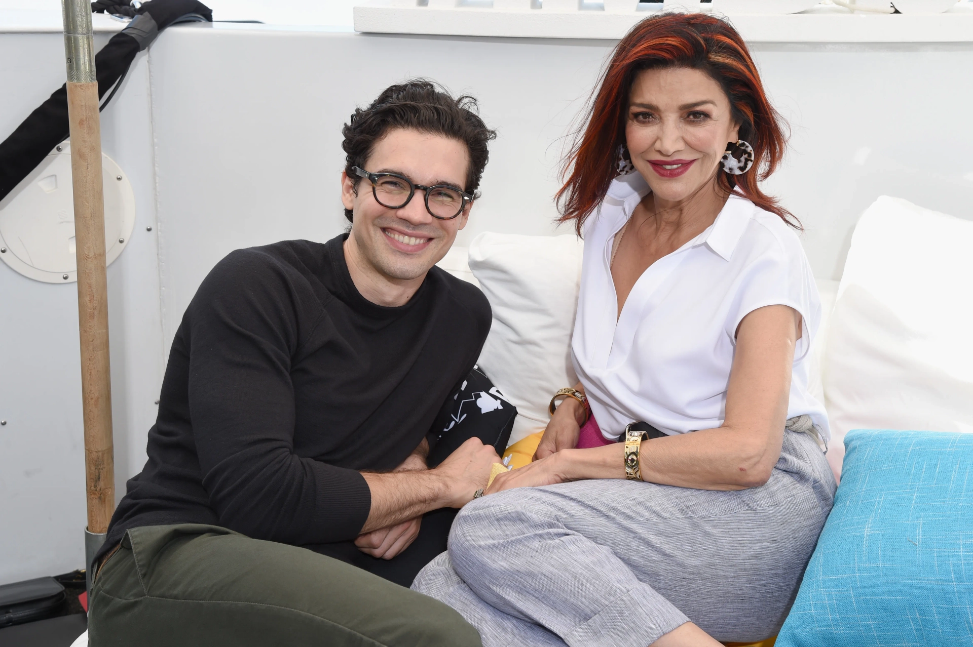 Shohreh Aghdashloo and Steven Strait at an event for The Expanse (2015)