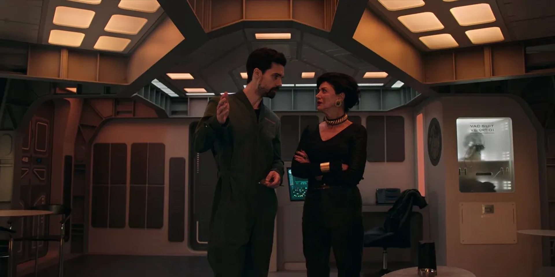 Shohreh Aghdashloo and Steven Strait in The Expanse: Why We Fight (2022)