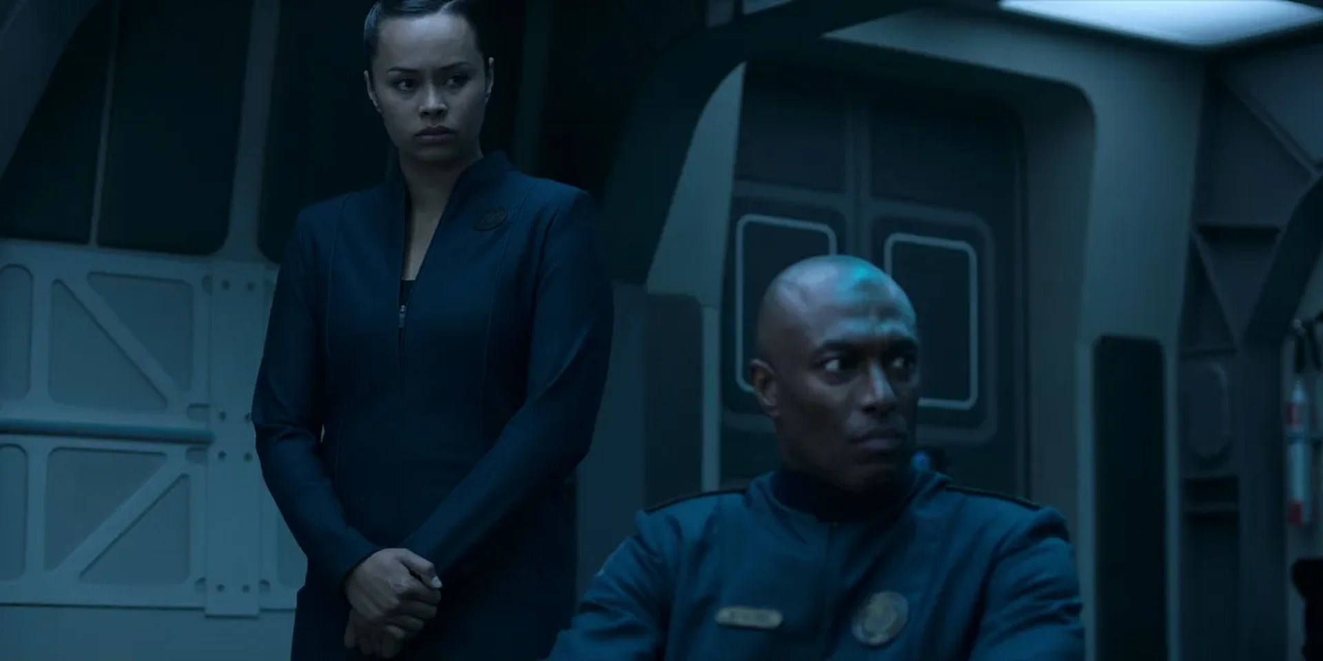 Conrad Coates and Frankie Adams in The Expanse: Why We Fight (2022)