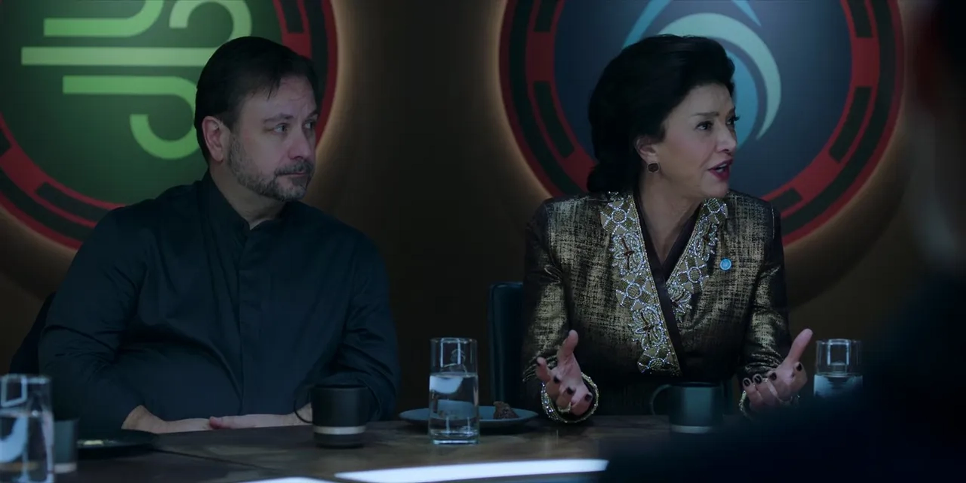 Shohreh Aghdashloo and Todd Thomas Dark in The Expanse: Babylon's Ashes (2022)