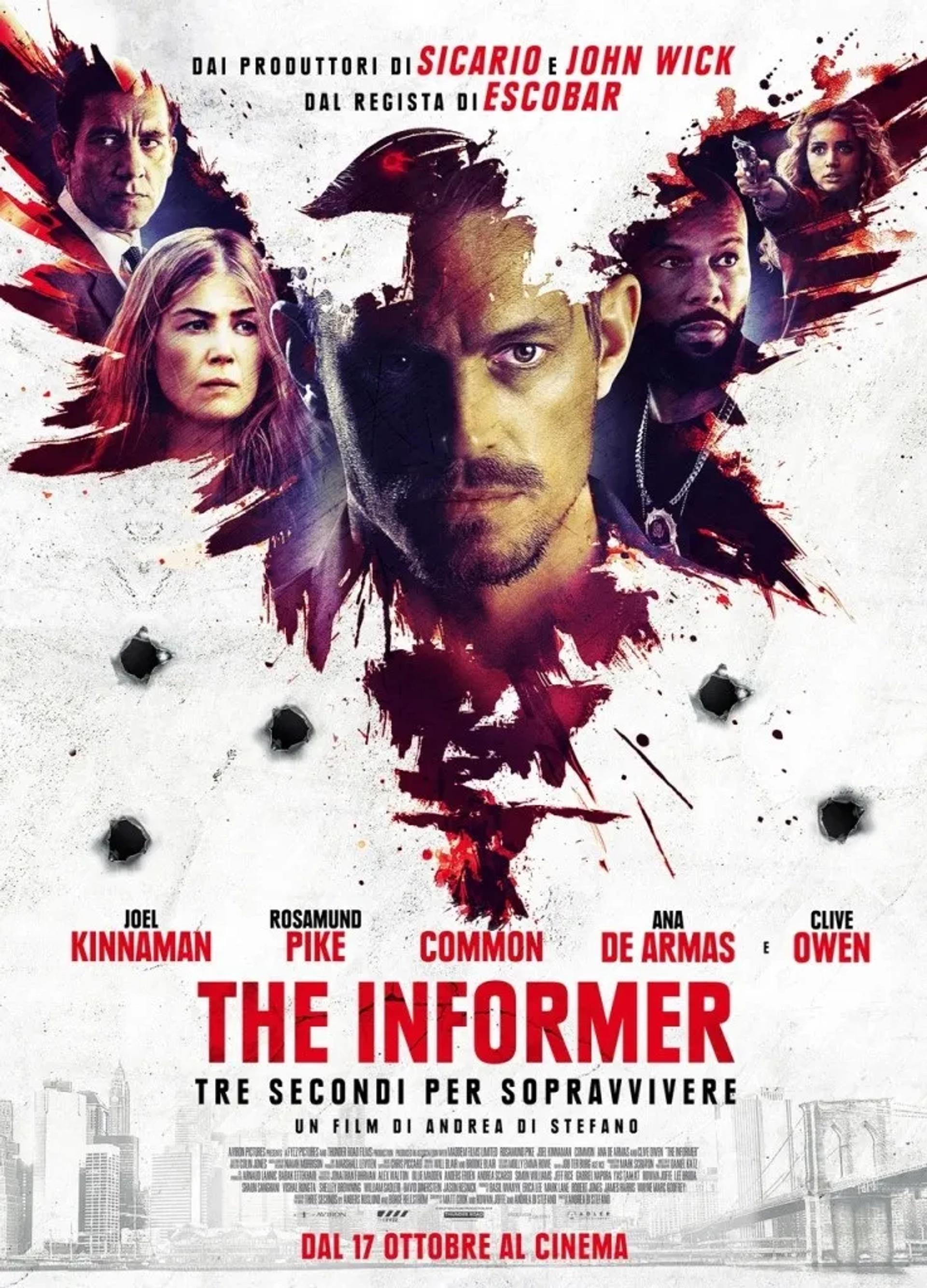 Clive Owen, Rosamund Pike, Common, Joel Kinnaman, and Ana de Armas in The Informer (2019)