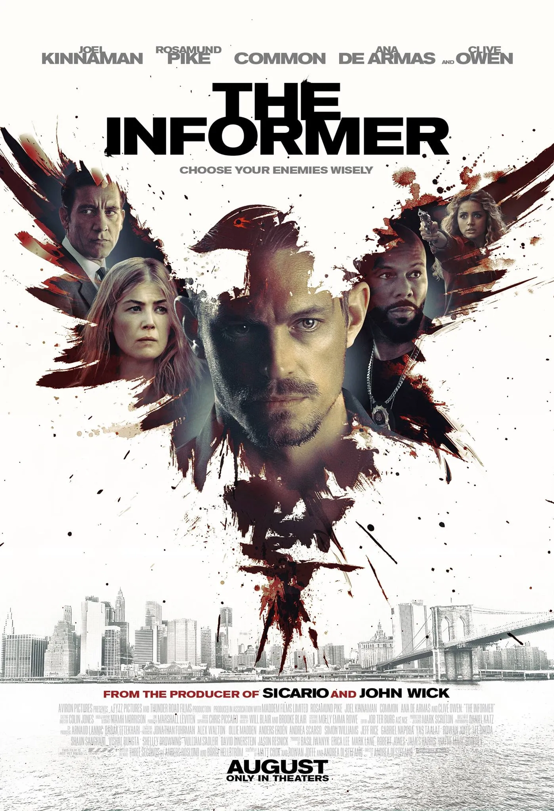 Clive Owen, Rosamund Pike, Common, Joel Kinnaman, and Ana de Armas in The Informer (2019)