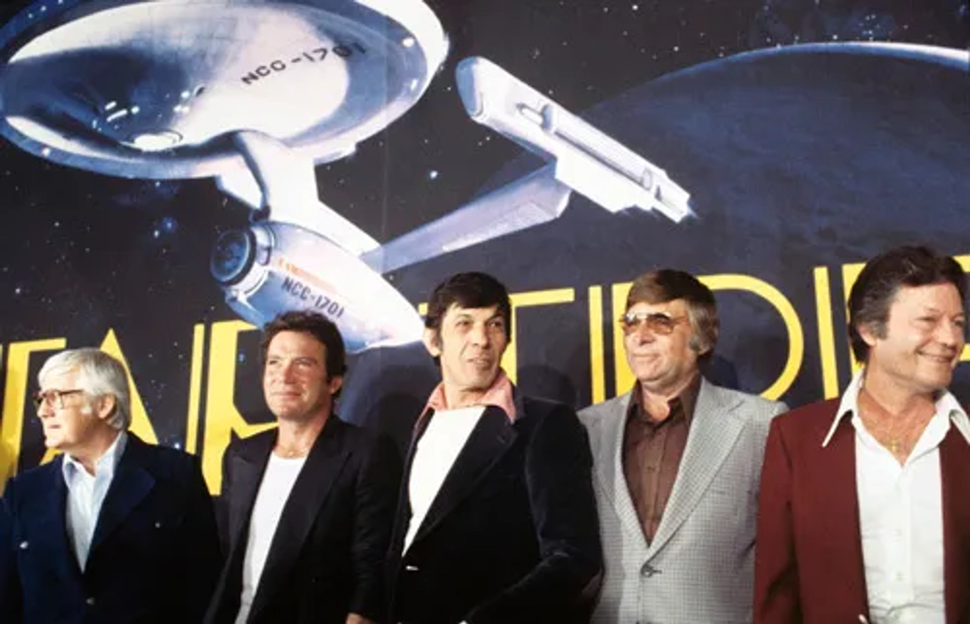 Leonard Nimoy, William Shatner, DeForest Kelley, Gene Roddenberry, and Robert Wise at an event for Star Trek: The Motion Picture (1979)