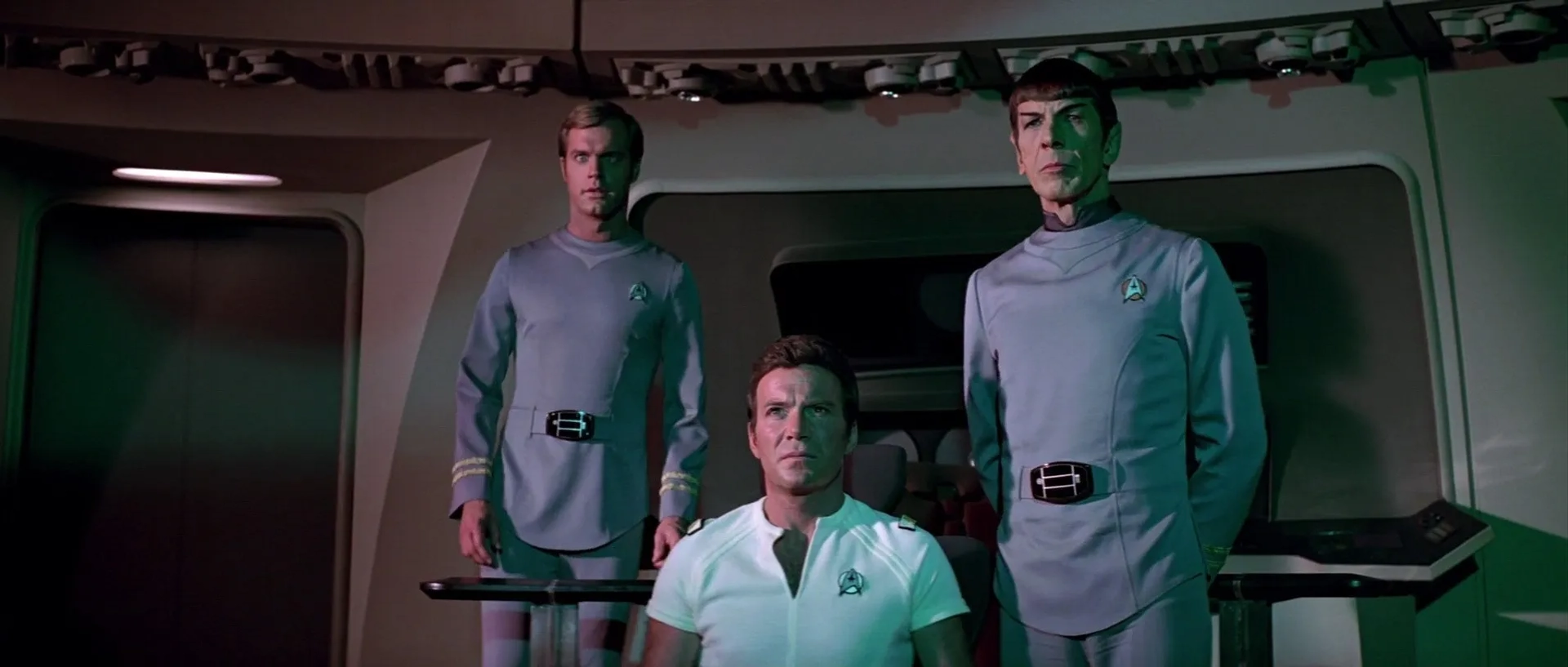 Leonard Nimoy, William Shatner, and Stephen Collins in Star Trek: The Motion Picture (1979)