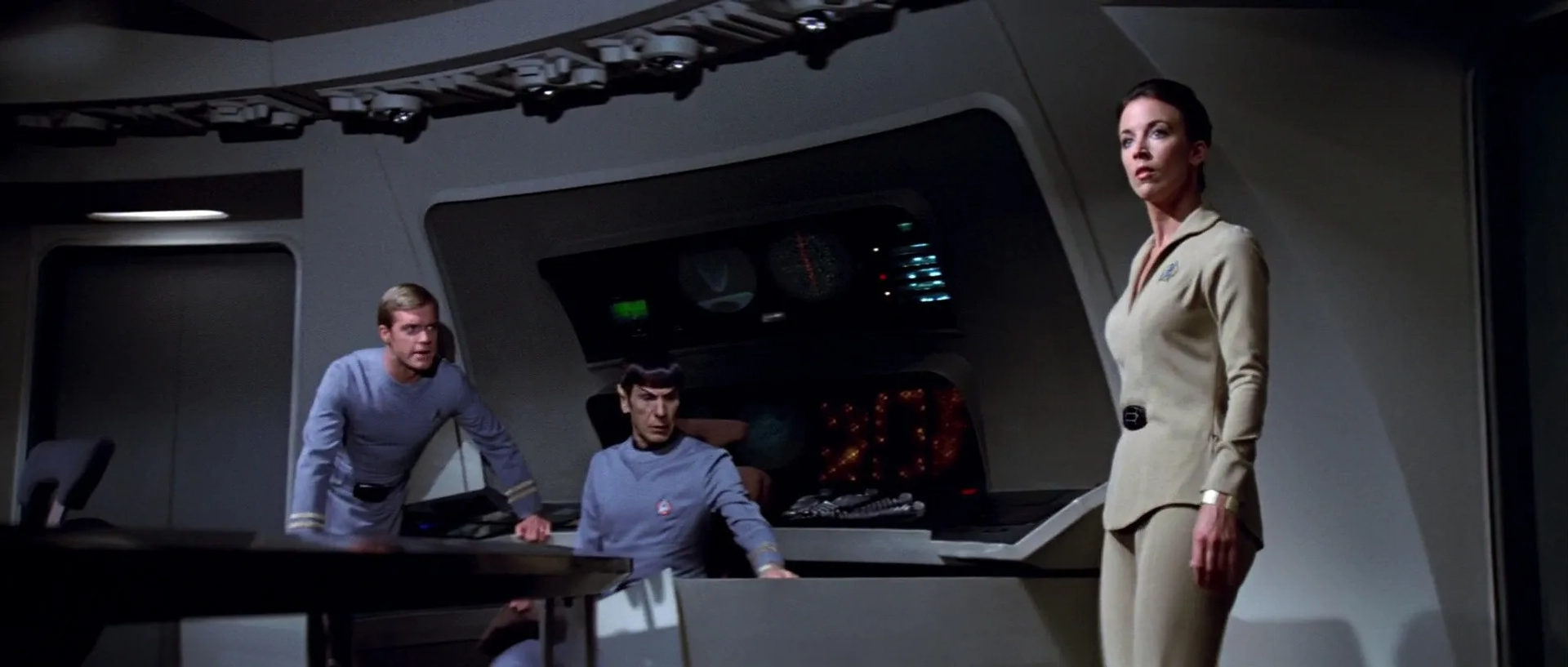 Leonard Nimoy, Stephen Collins, and Marcy Lafferty in Star Trek: The Motion Picture (1979)