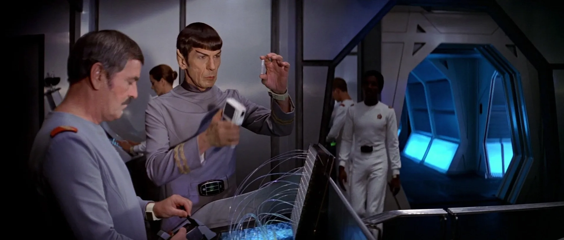 Leonard Nimoy and James Doohan in Star Trek: The Motion Picture (1979)