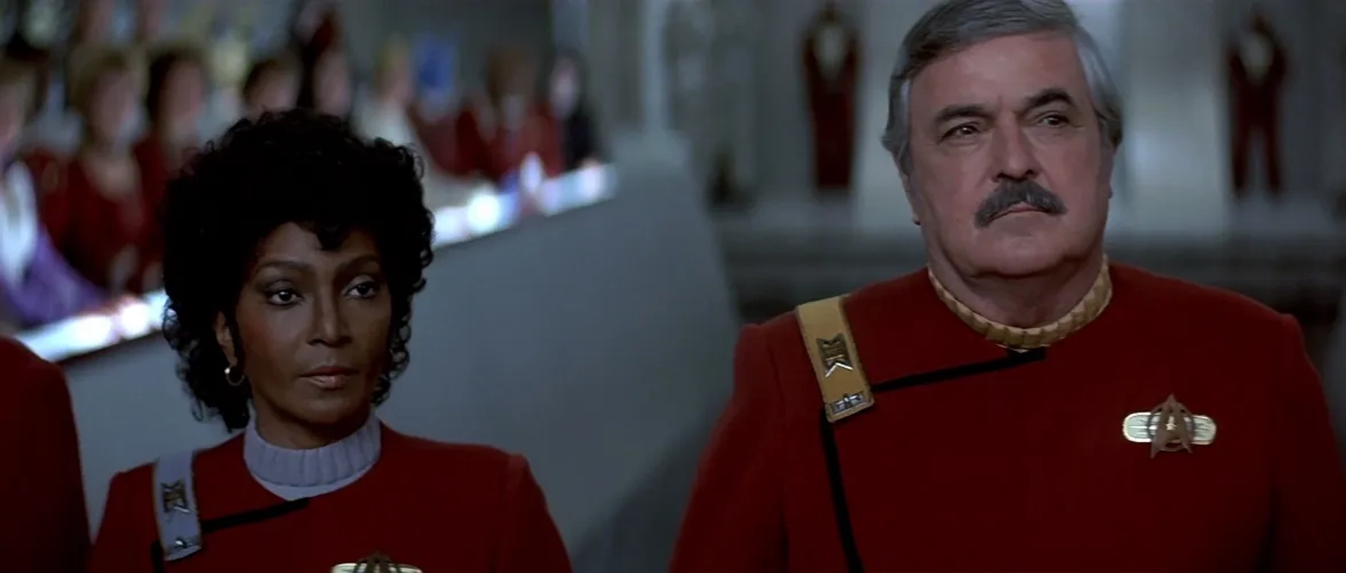 James Doohan and Nichelle Nichols in Star Trek IV: The Voyage Home (1986)