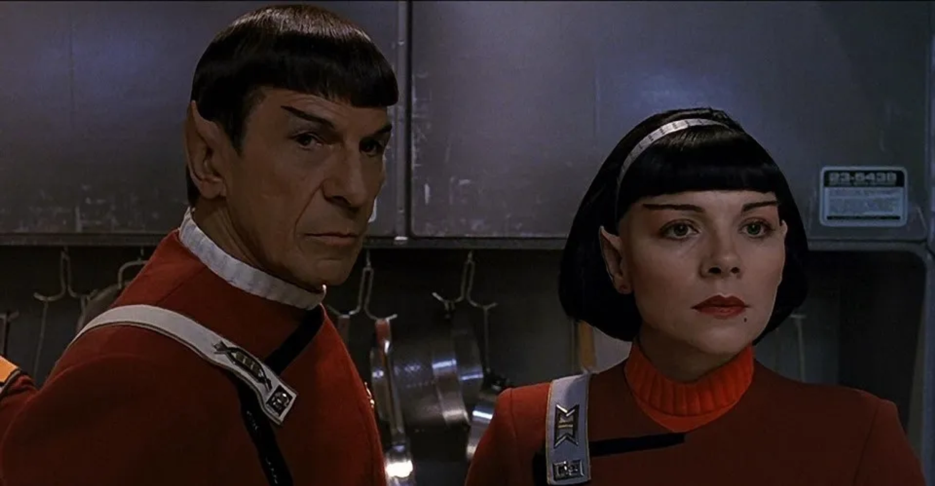 Kim Cattrall and Leonard Nimoy in Star Trek VI: The Undiscovered Country (1991)