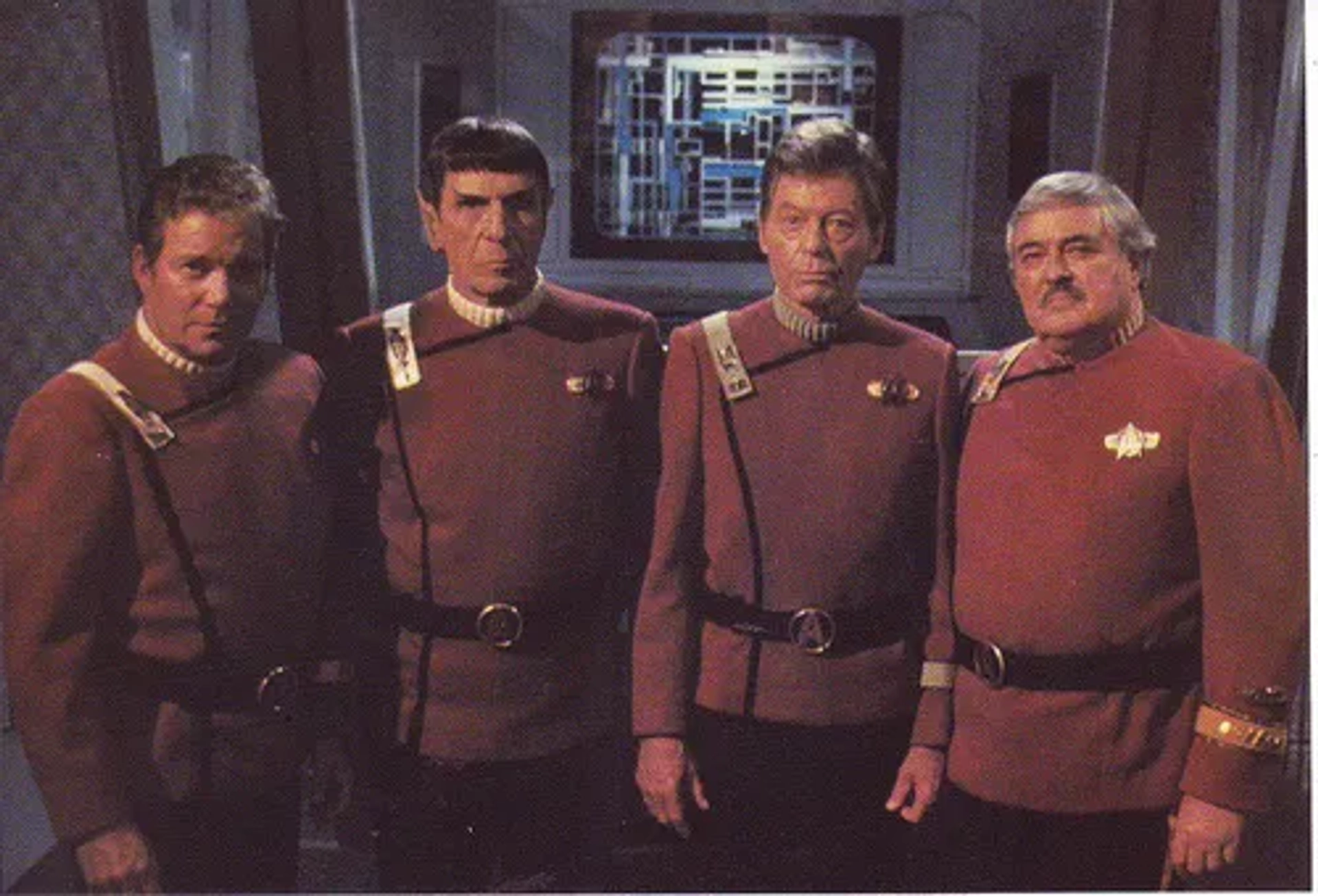 Leonard Nimoy, William Shatner, James Doohan, and DeForest Kelley in Star Trek VI: The Undiscovered Country (1991)