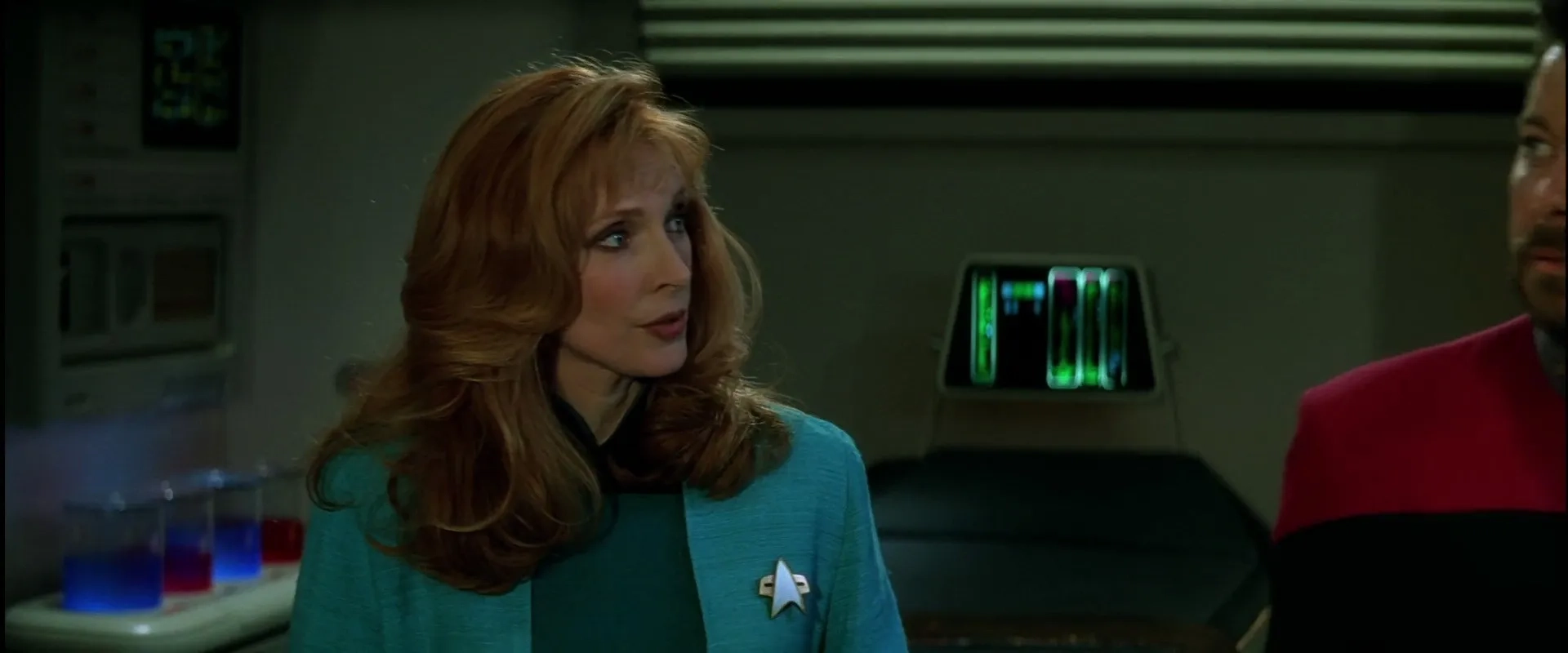 Jonathan Frakes and Gates McFadden in Star Trek: Generations (1994)