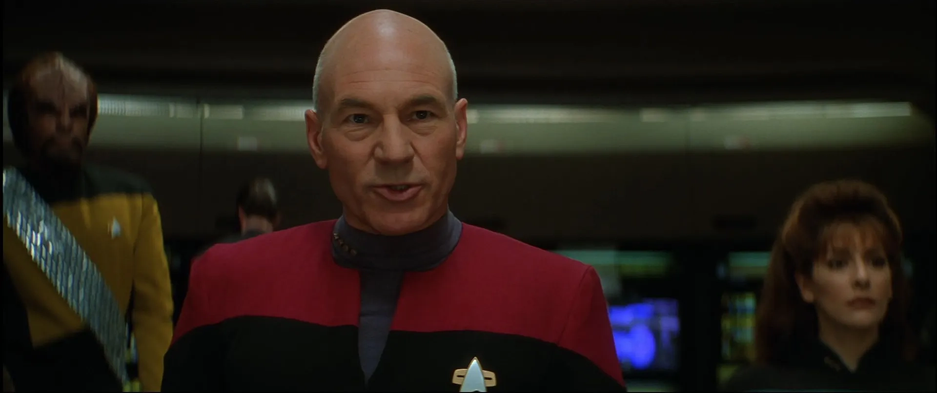 Michael Dorn, Marina Sirtis, and Patrick Stewart in Star Trek: Generations (1994)