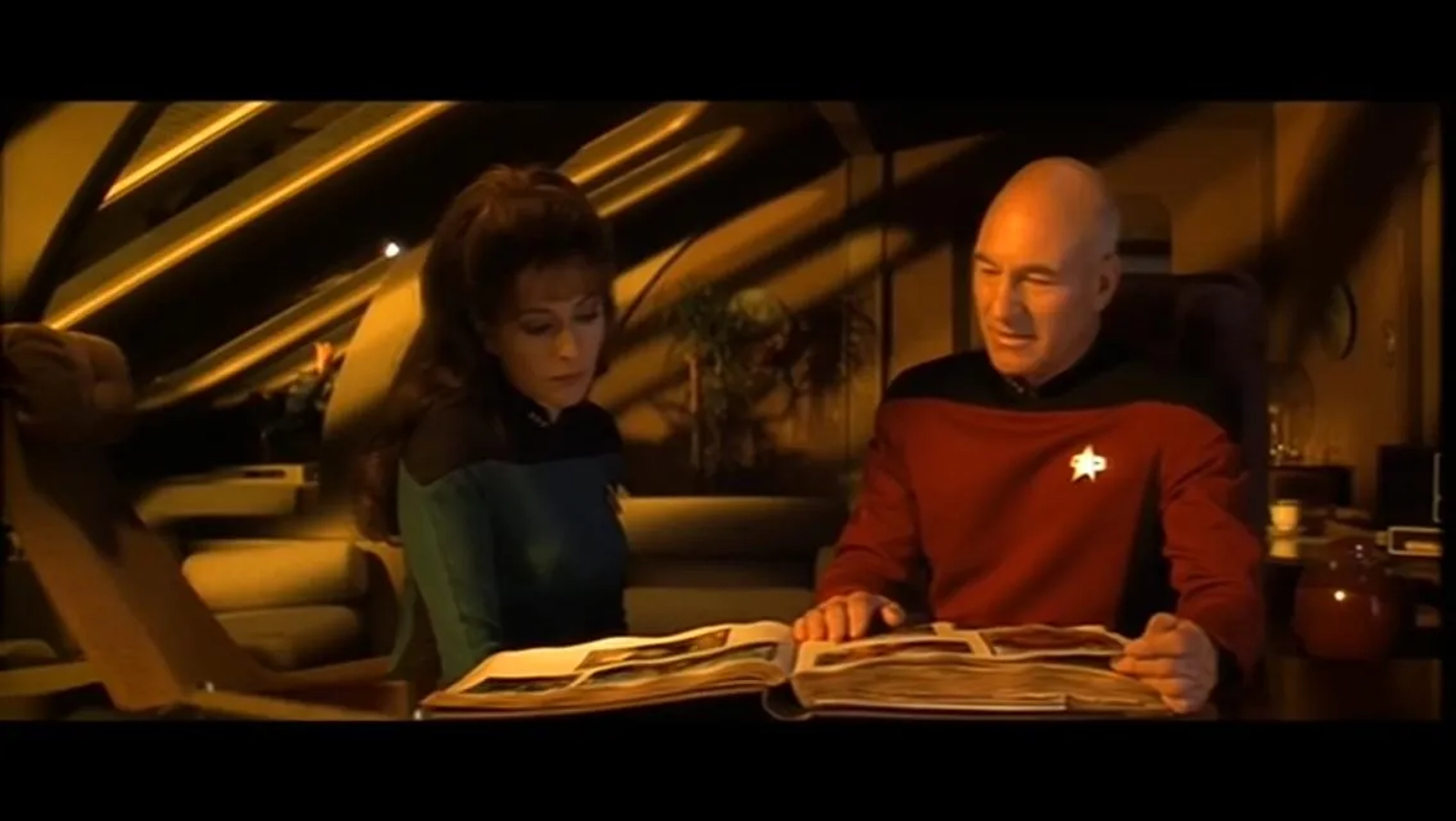 Marina Sirtis and Patrick Stewart in Star Trek: Generations (1994)