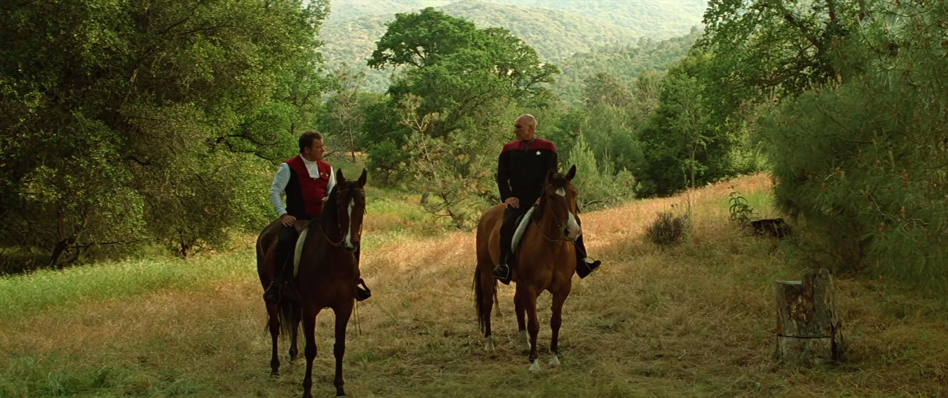 William Shatner and Patrick Stewart in Star Trek: Generations (1994)