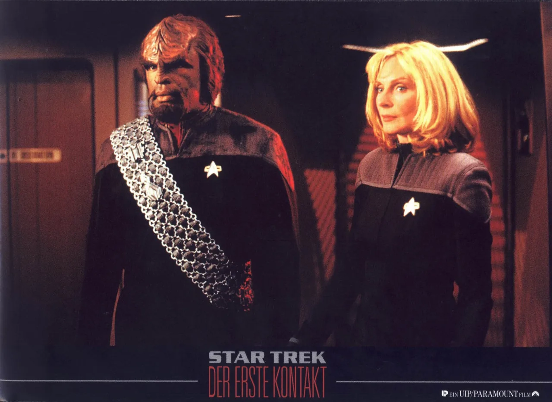 Michael Dorn and Gates McFadden in Star Trek: First Contact (1996)