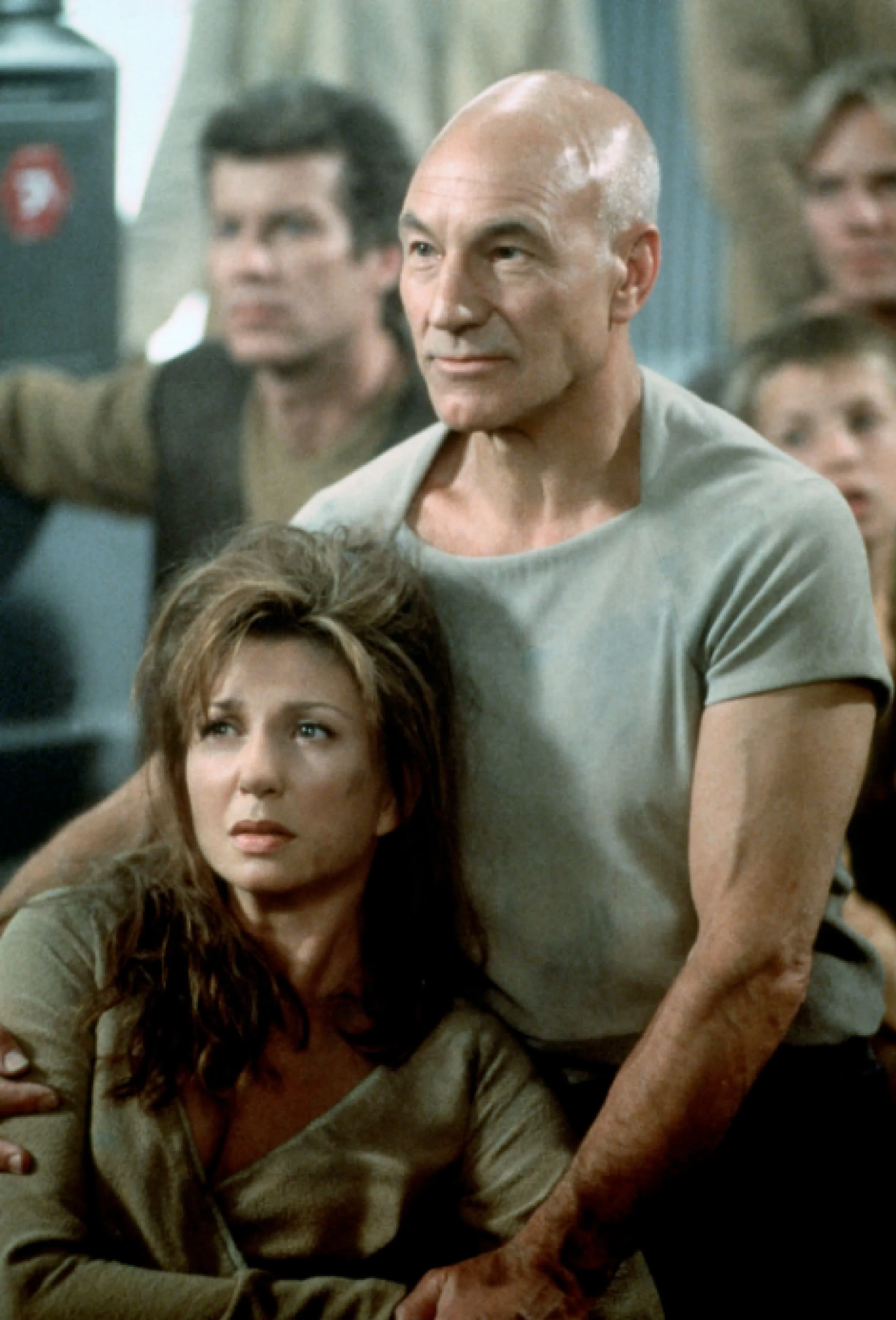 Patrick Stewart, Daniel Hugh Kelly, and Donna Murphy in Star Trek: Insurrection (1998)