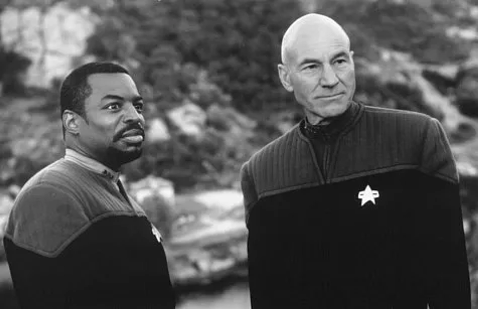 LeVar Burton and Patrick Stewart in Star Trek: Insurrection (1998)