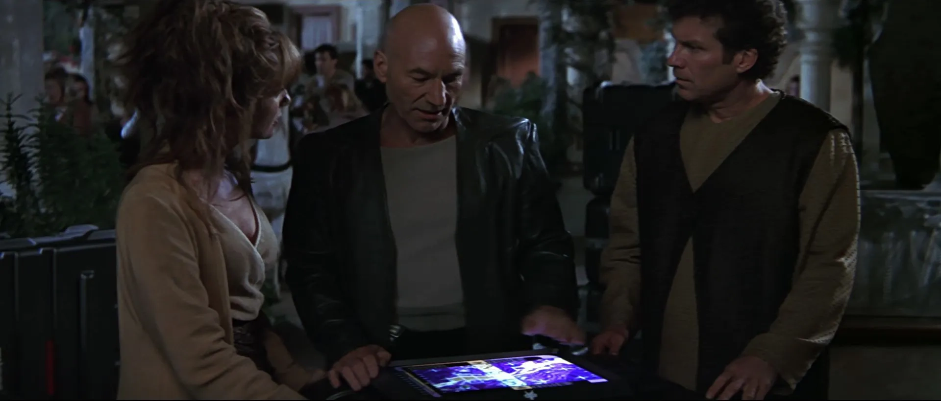 Patrick Stewart, Daniel Hugh Kelly, and Donna Murphy in Star Trek: Insurrection (1998)