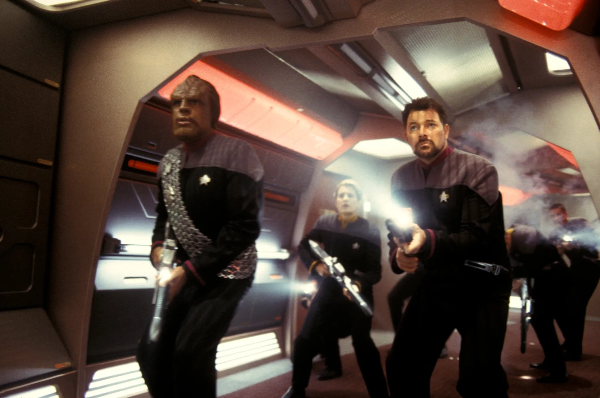 Michael Dorn and Jonathan Frakes in Star Trek: Nemesis (2002)