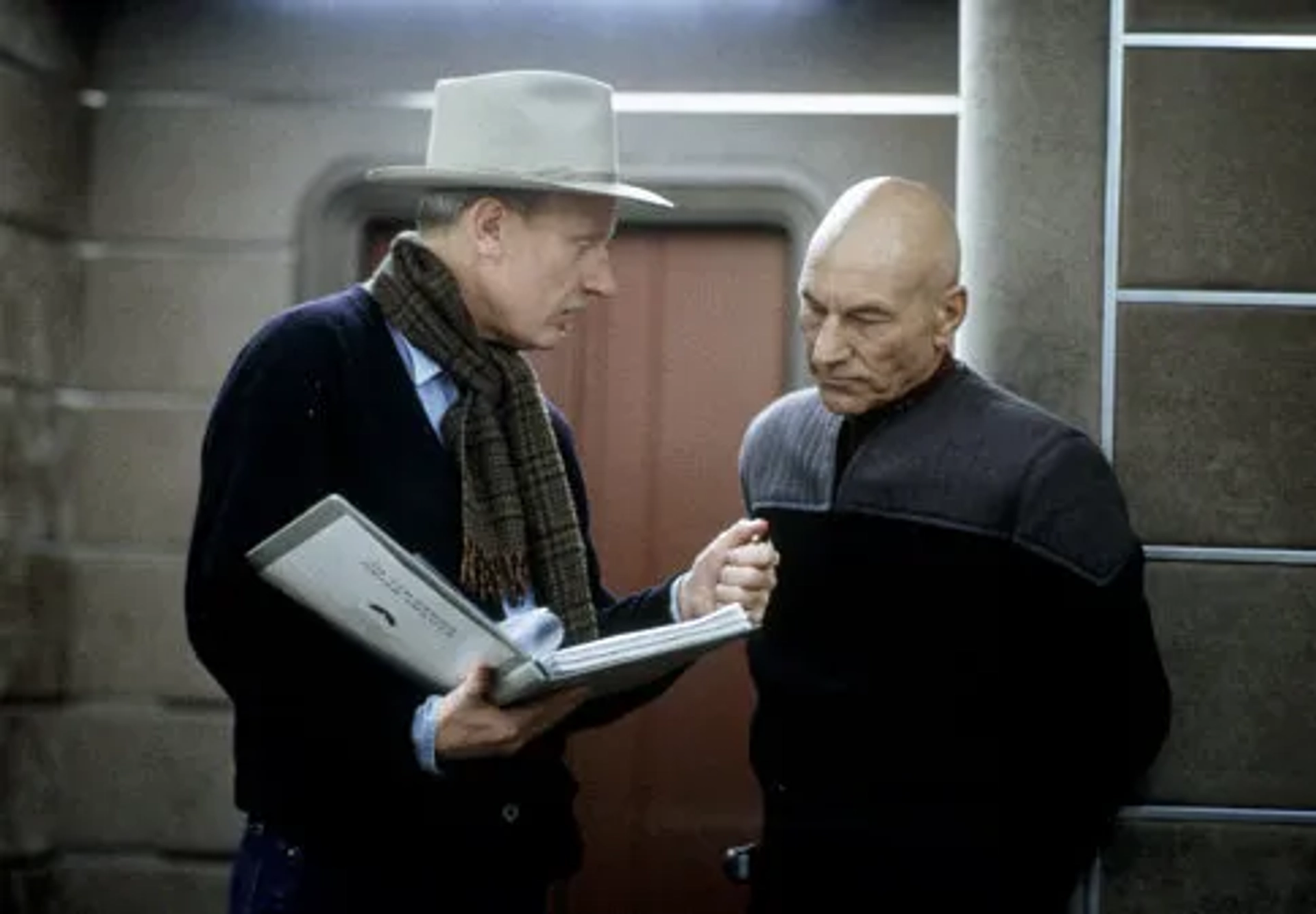 Stuart Baird and Patrick Stewart in Star Trek: Nemesis (2002)