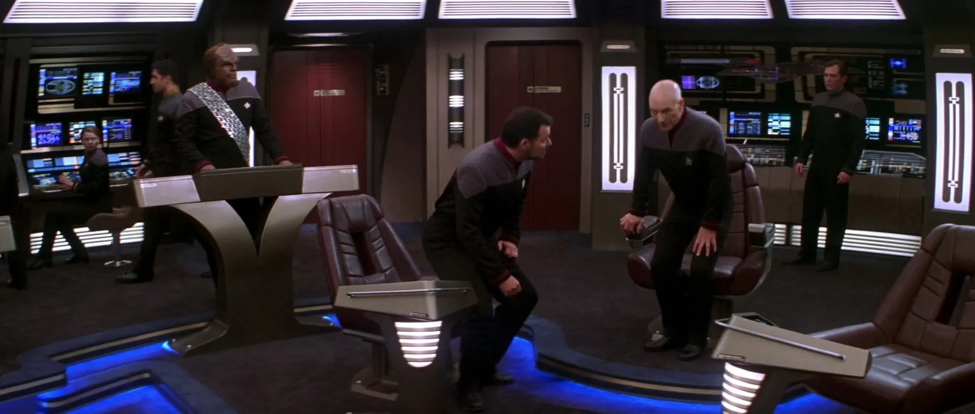 Michael Dorn, Jonathan Frakes, and Patrick Stewart in Star Trek: Nemesis (2002)