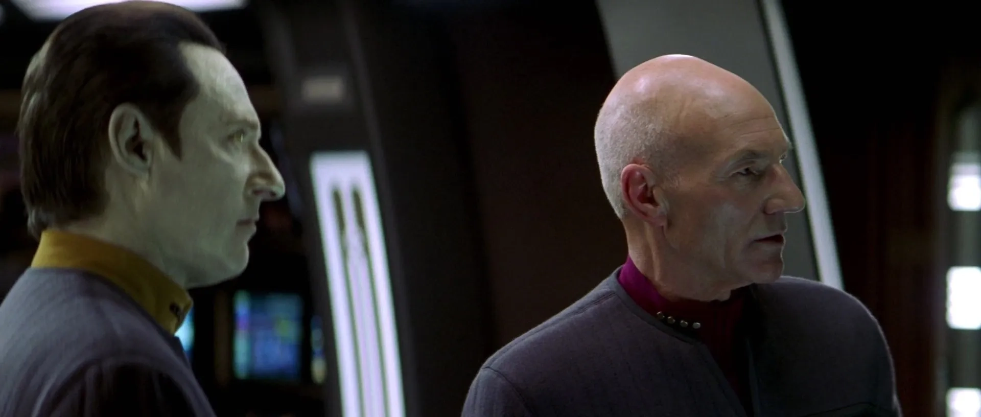 Brent Spiner and Patrick Stewart in Star Trek: Nemesis (2002)