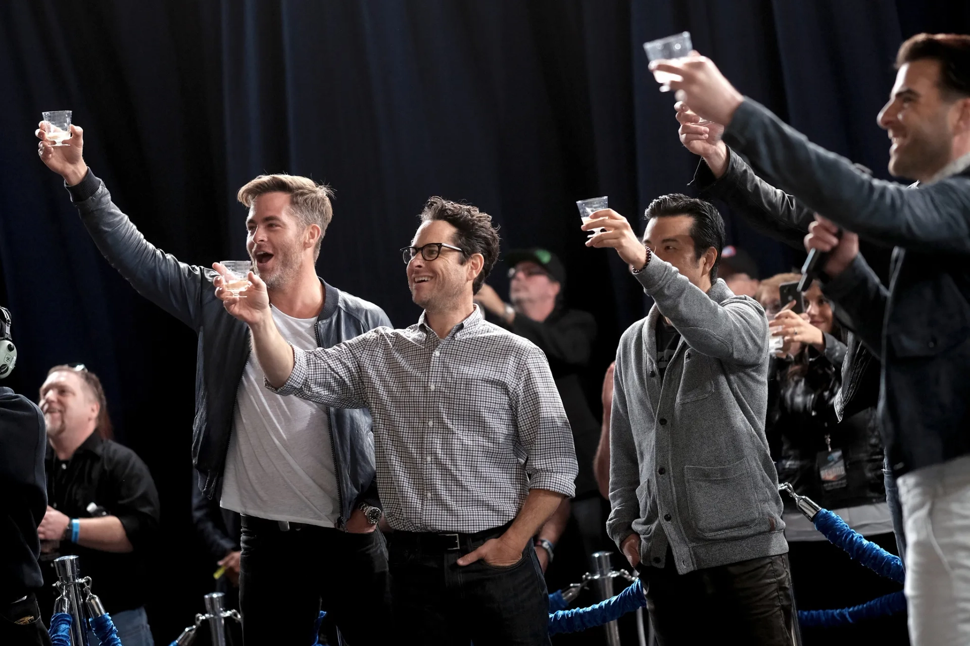 J.J. Abrams, Justin Lin, Zachary Quinto, and Chris Pine at an event for Star Trek Beyond (2016)