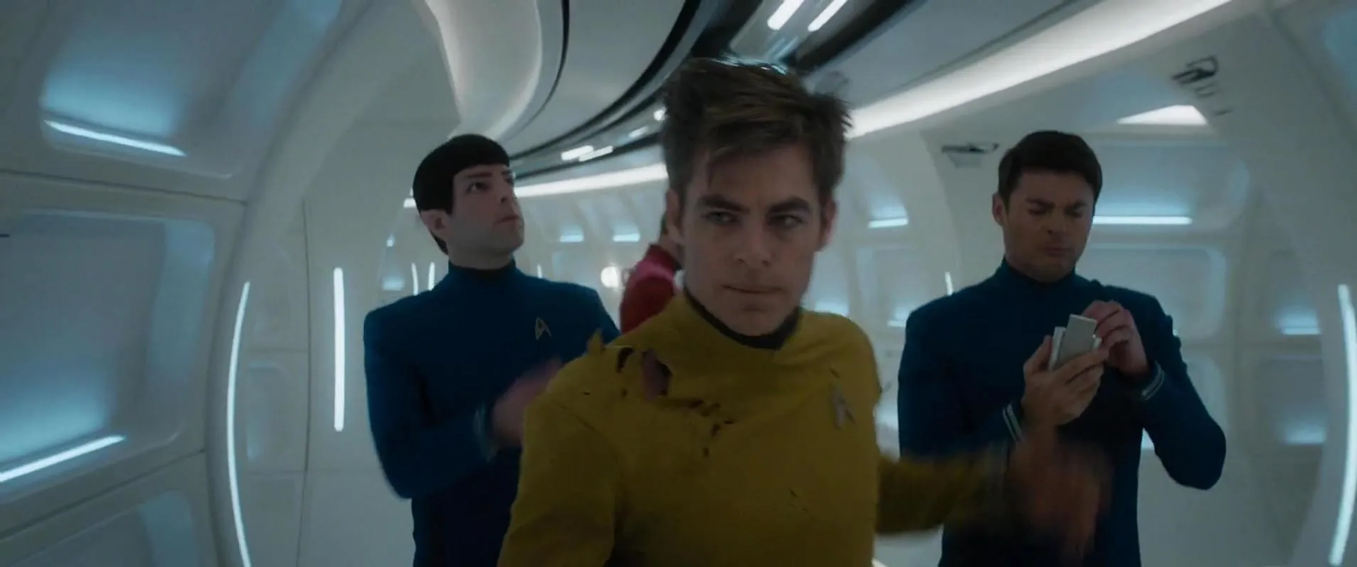 Zachary Quinto, Karl Urban, and Chris Pine in Star Trek Beyond (2016)