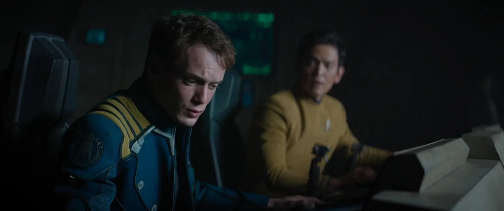 John Cho and Anton Yelchin in Star Trek Beyond (2016)