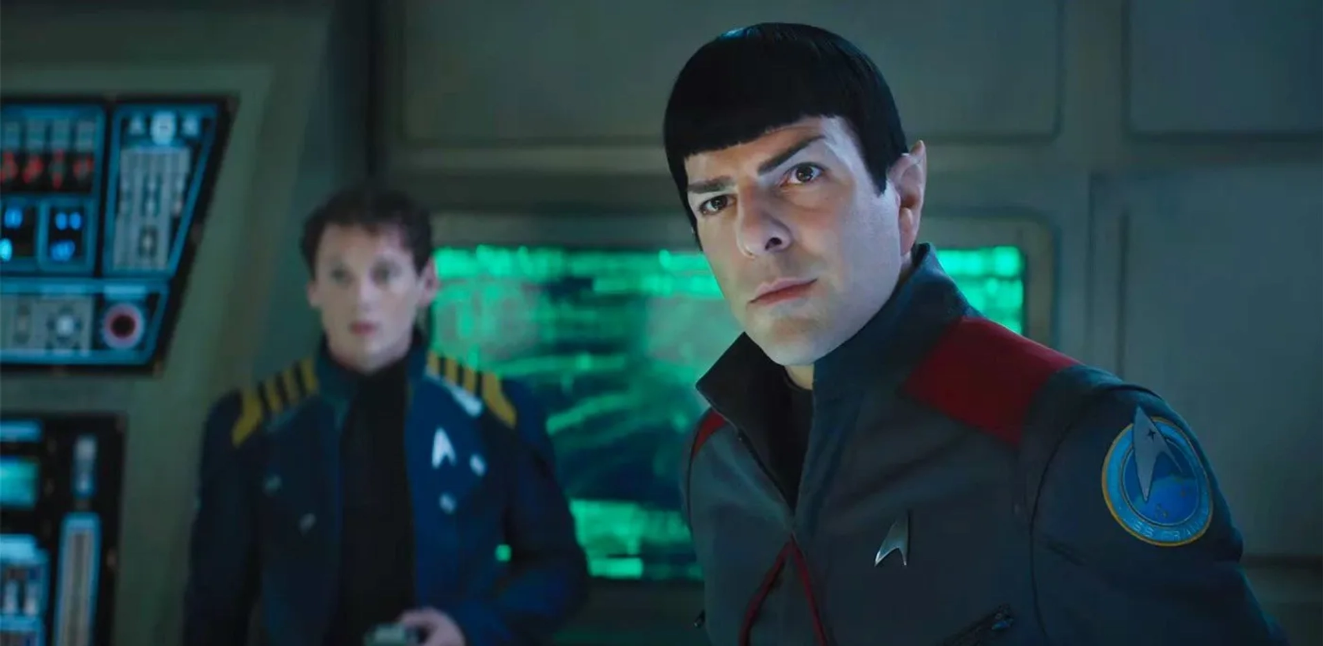 Zachary Quinto and Anton Yelchin in Star Trek Beyond (2016)