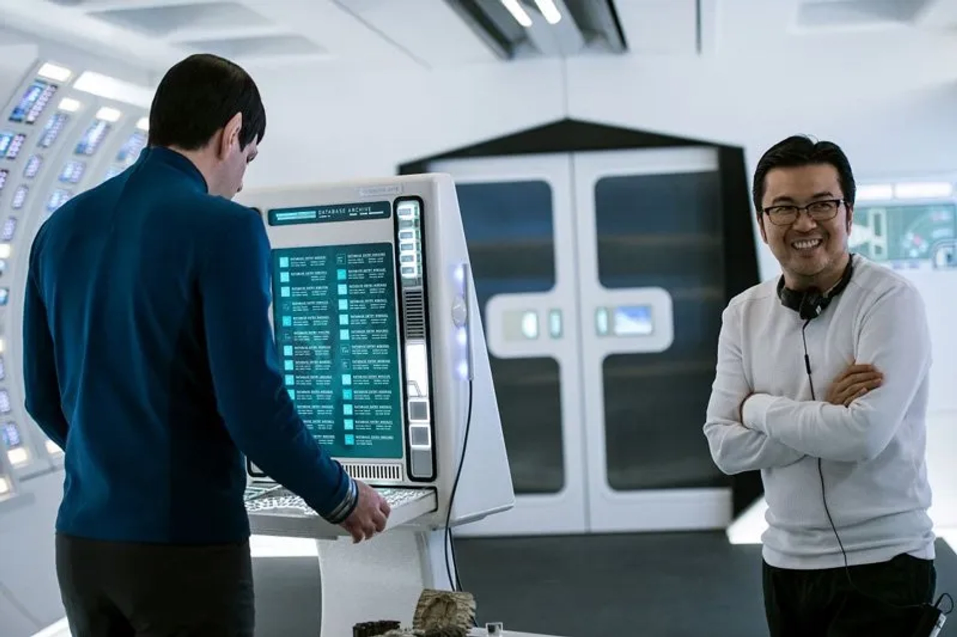 Justin Lin and Zachary Quinto in Star Trek Beyond (2016)