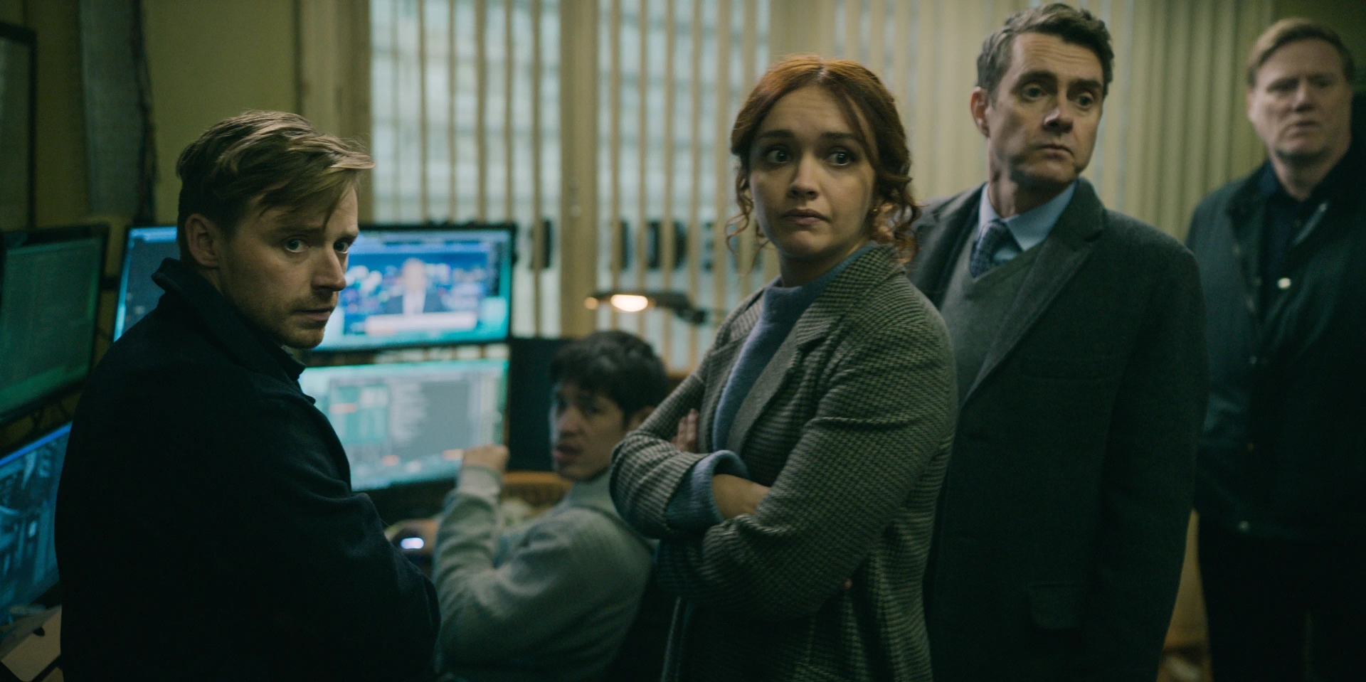 Paul Higgins, Steven Waddington, Christopher Chung, Jack Lowden, and Olivia Cooke in Slow Horses: Failure's Contagious (2022)