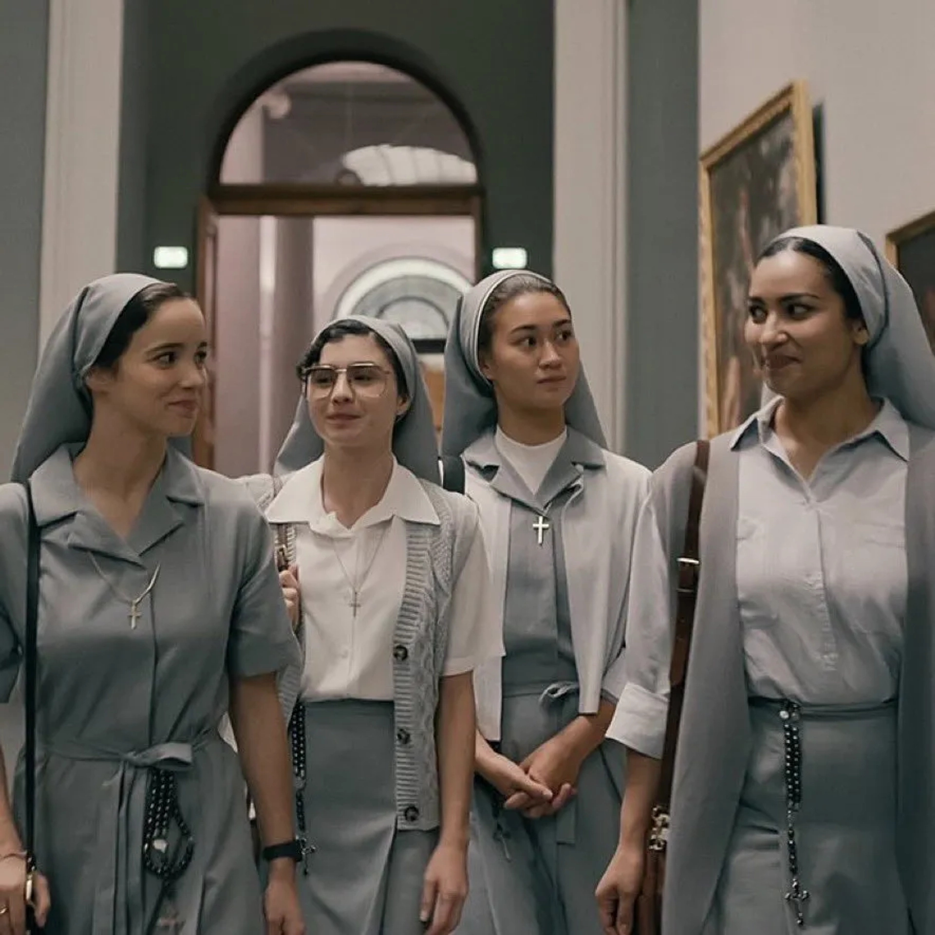 Kristina Tonteri-Young, Alba Baptista, Meena Rayann, and Olivia Delcán in Warrior Nun (2020)