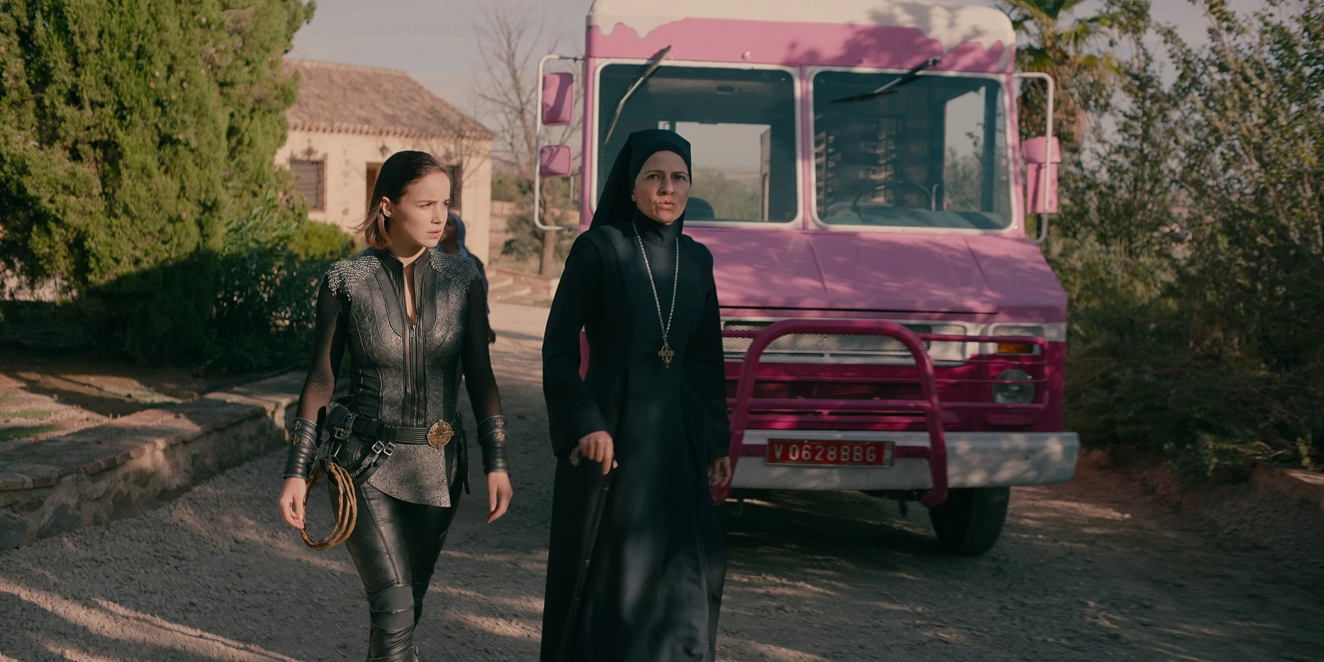 Sylvia De Fanti and Alba Baptista in Warrior Nun (2020)