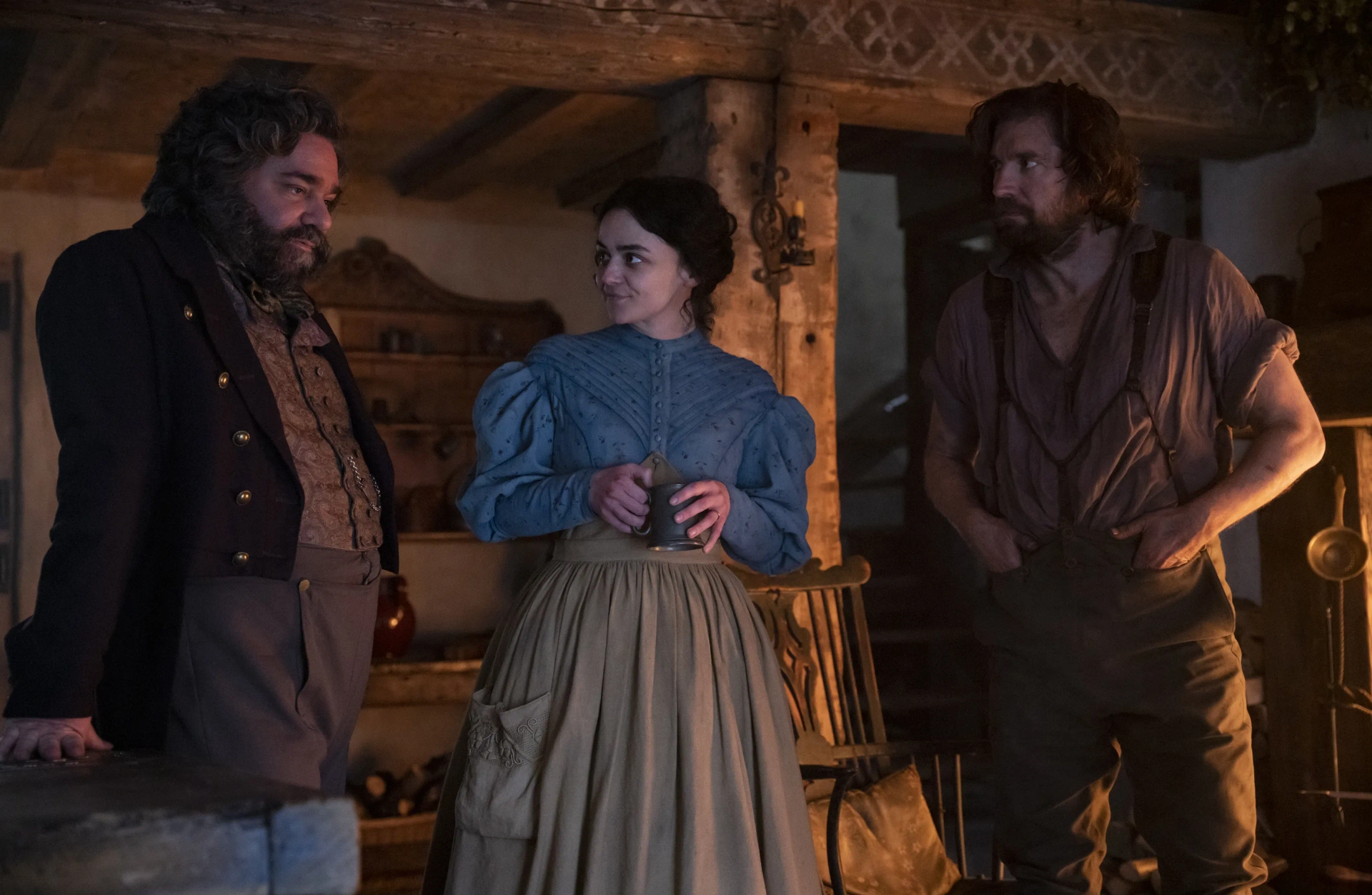 Matt Berry, Owen McDonnell, and Hayley Squires in Great Expectations (2023)