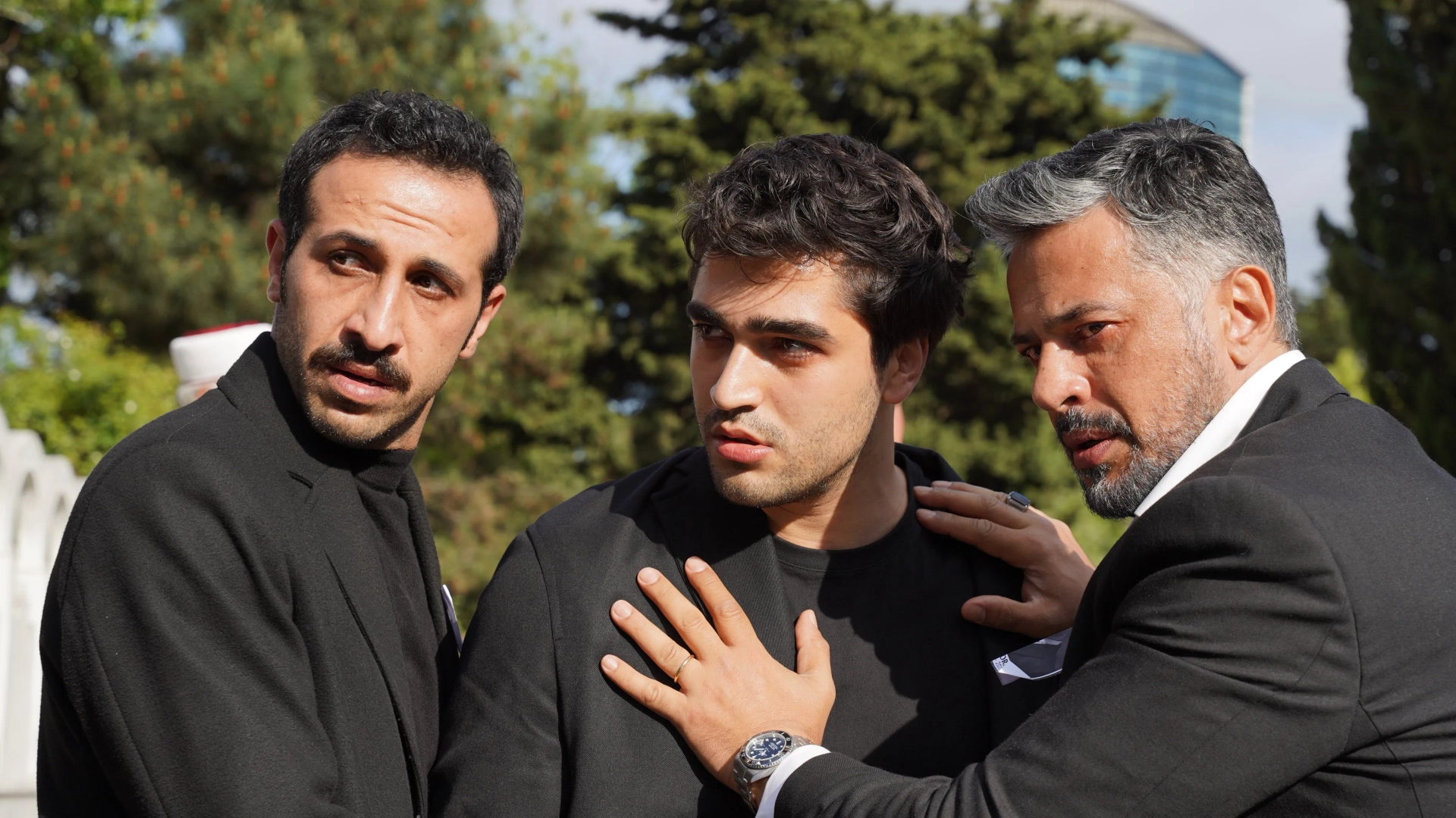 Emre Altug, Ersin Arici, and Mert Ramazan Demir in Golden Boy (2022)