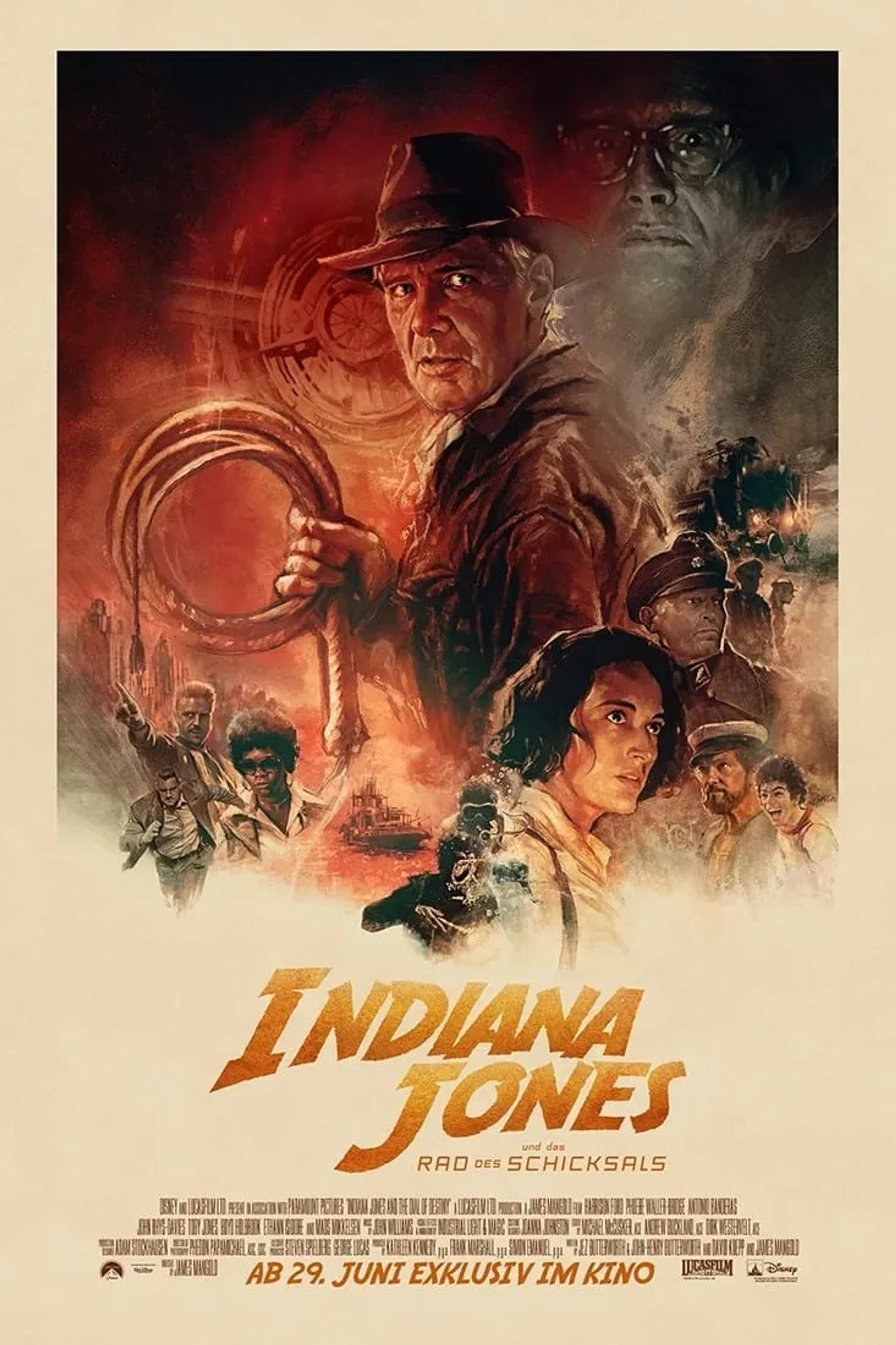 Antonio Banderas, Harrison Ford, Toby Jones, Mads Mikkelsen, Ethann Isidore, Boyd Holbrook, Phoebe Waller-Bridge, Olivier Richters, and Shaunette Renée Wilson in Indiana Jones and the Dial of Destiny (2023)