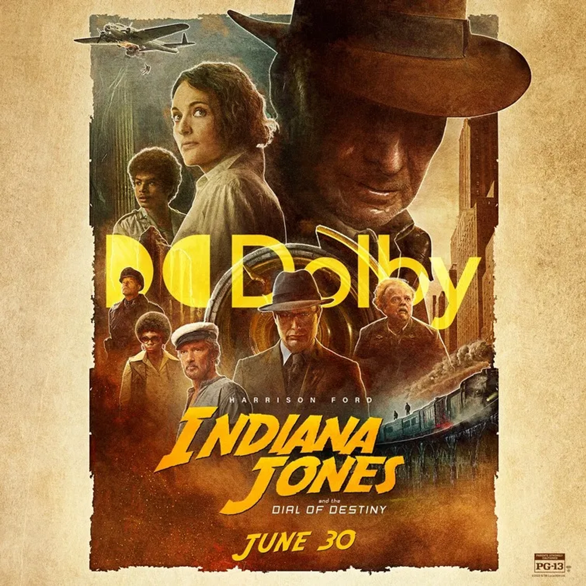 Antonio Banderas, Harrison Ford, Toby Jones, Thomas Kretschmann, Mads Mikkelsen, Ethann Isidore, Phoebe Waller-Bridge, and Shaunette Renée Wilson in Indiana Jones and the Dial of Destiny (2023)