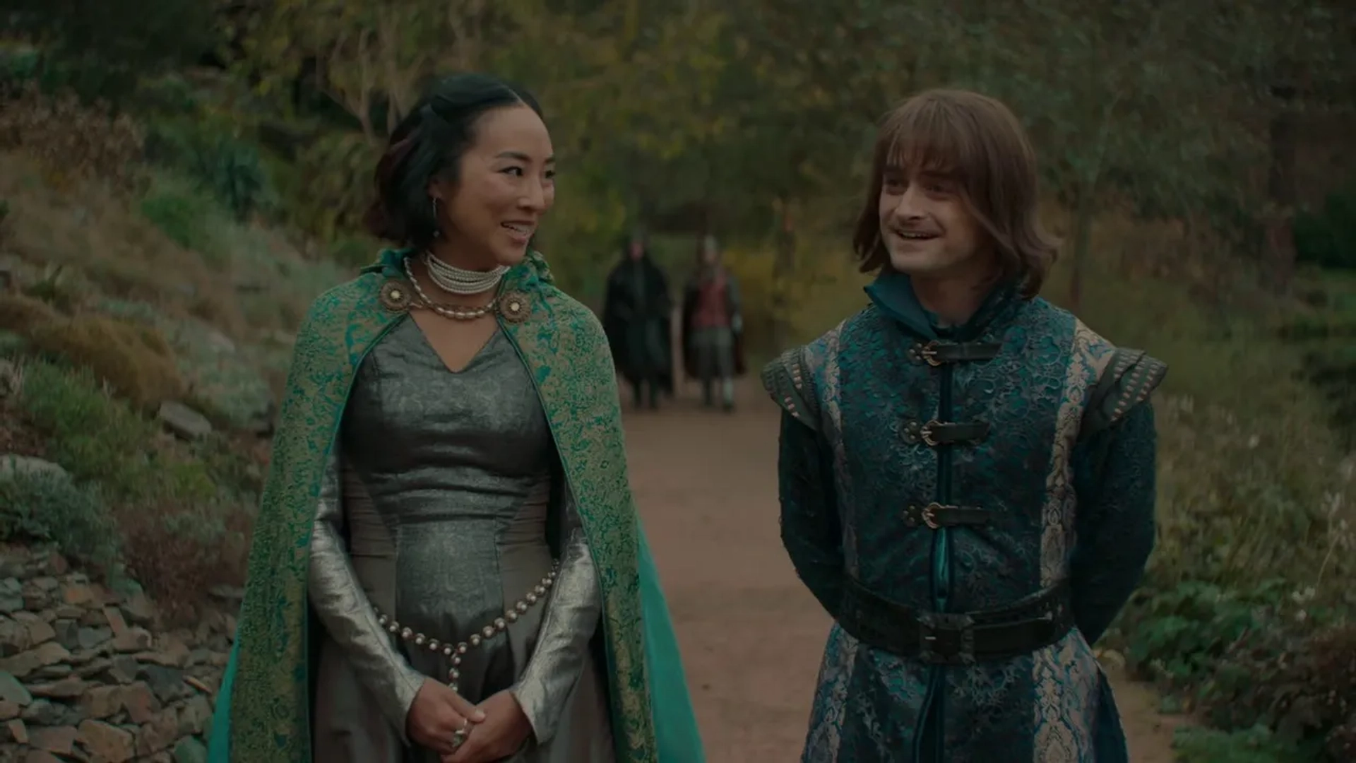 Daniel Radcliffe and Greta Lee in Miracle Workers: Dark Ages: Moving Out Part 1 (2020)