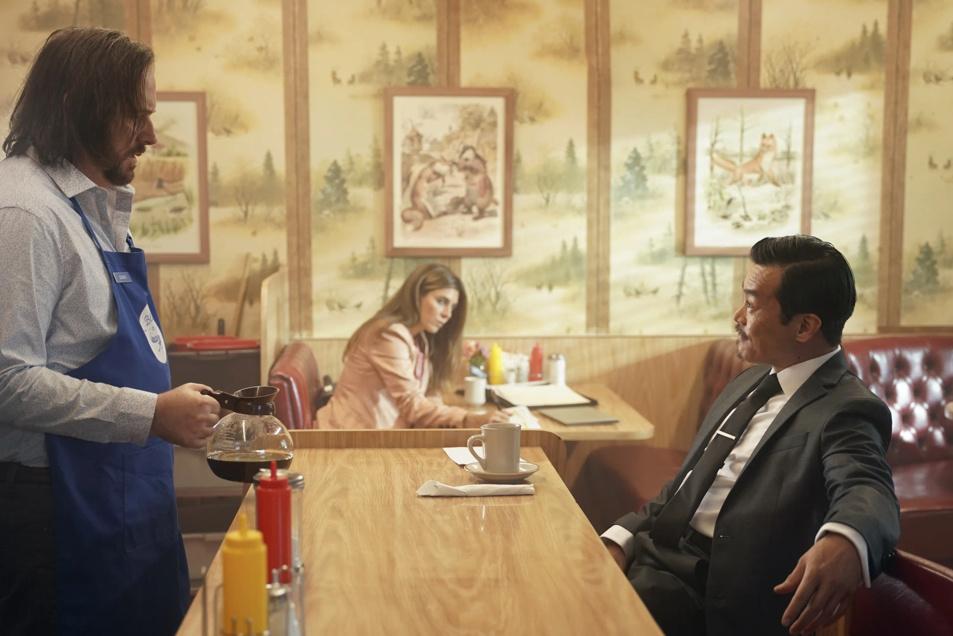 Jamie-Lynn Sigler, West Liang, and Ryan O'Nan in Big Sky (2020)