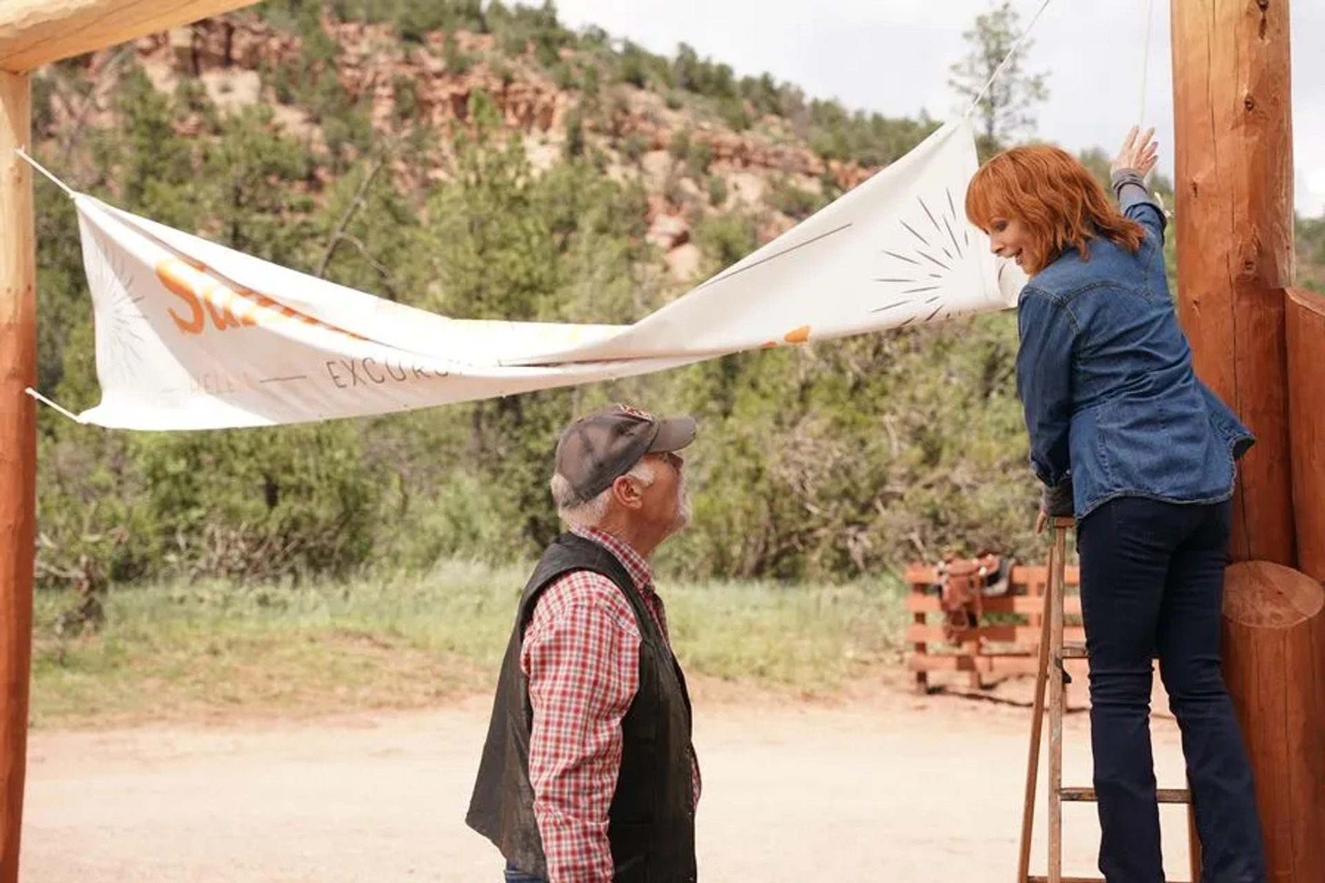 Reba McEntire and Rex Linn in Big Sky (2020)