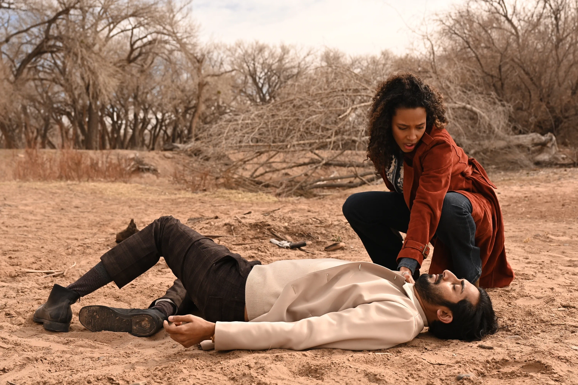 Vinny Chhibber and Kylie Bunbury in Big Sky (2020)