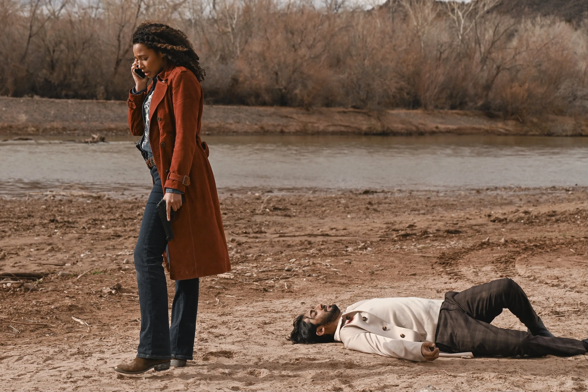 Vinny Chhibber and Kylie Bunbury in Big Sky (2020)