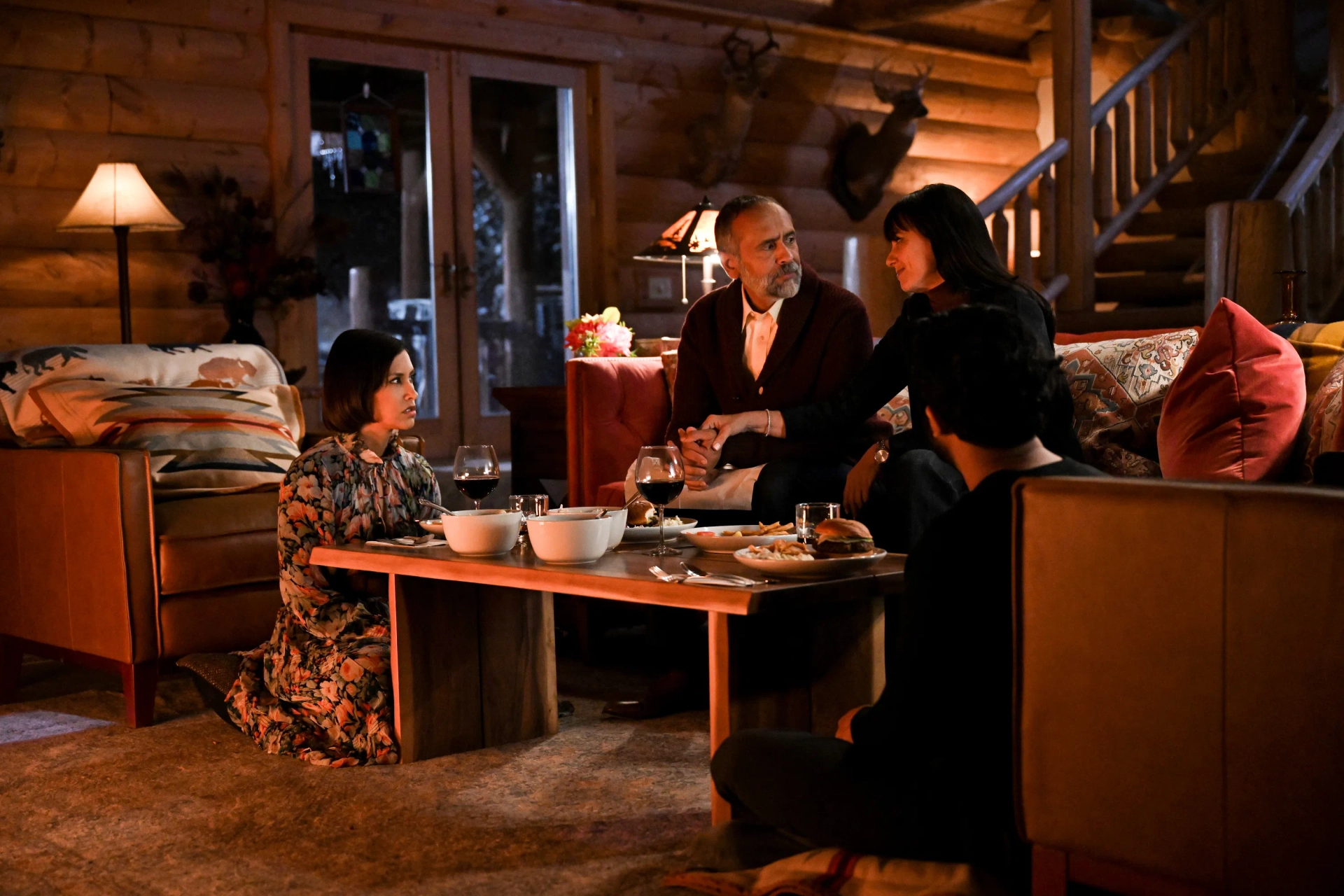 Bernard White, Constance Zimmer, Janina Gavankar, and Vinny Chhibber in Big Sky (2020)