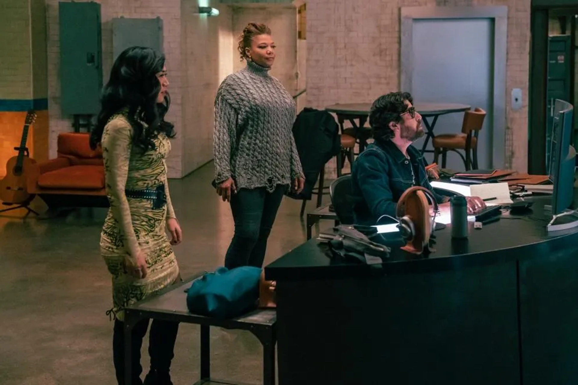 Queen Latifah, Adam Goldberg, and Liza Lapira in The Equalizer (2021)
