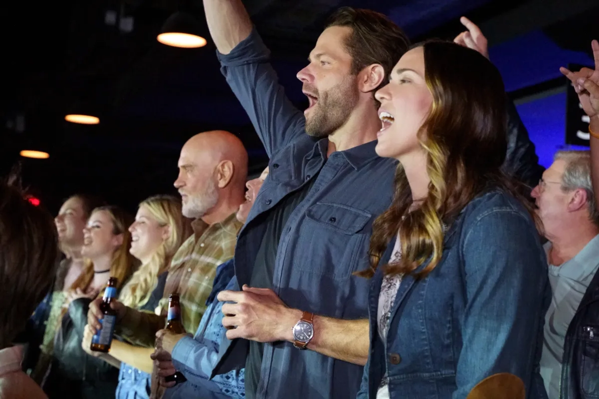 Molly Hagan, Jared Padalecki, Mitch Pileggi, and Odette Annable in Walker (2021)