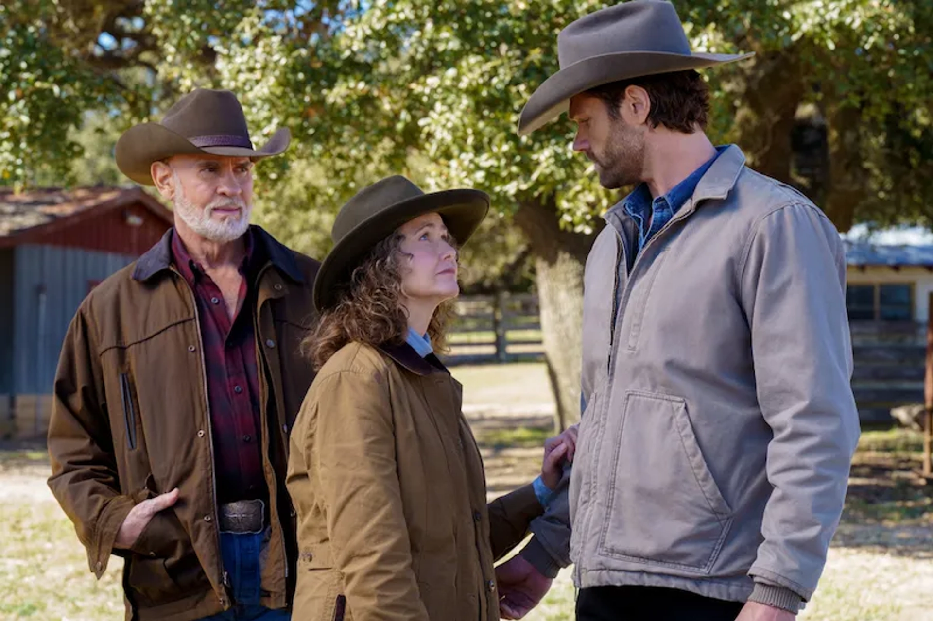 Molly Hagan, Jared Padalecki, and Mitch Pileggi in Walker (2021)