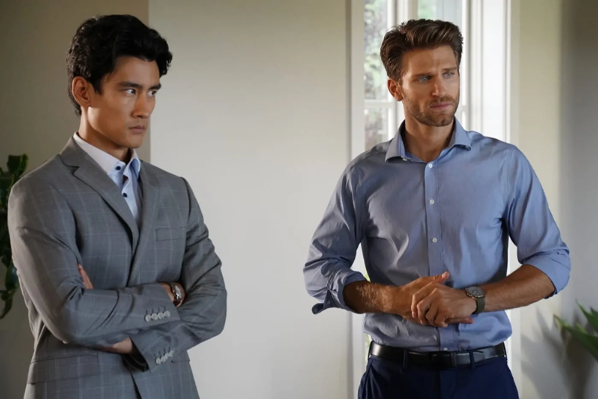 Keegan Allen and Alex Landi in Walker (2021)