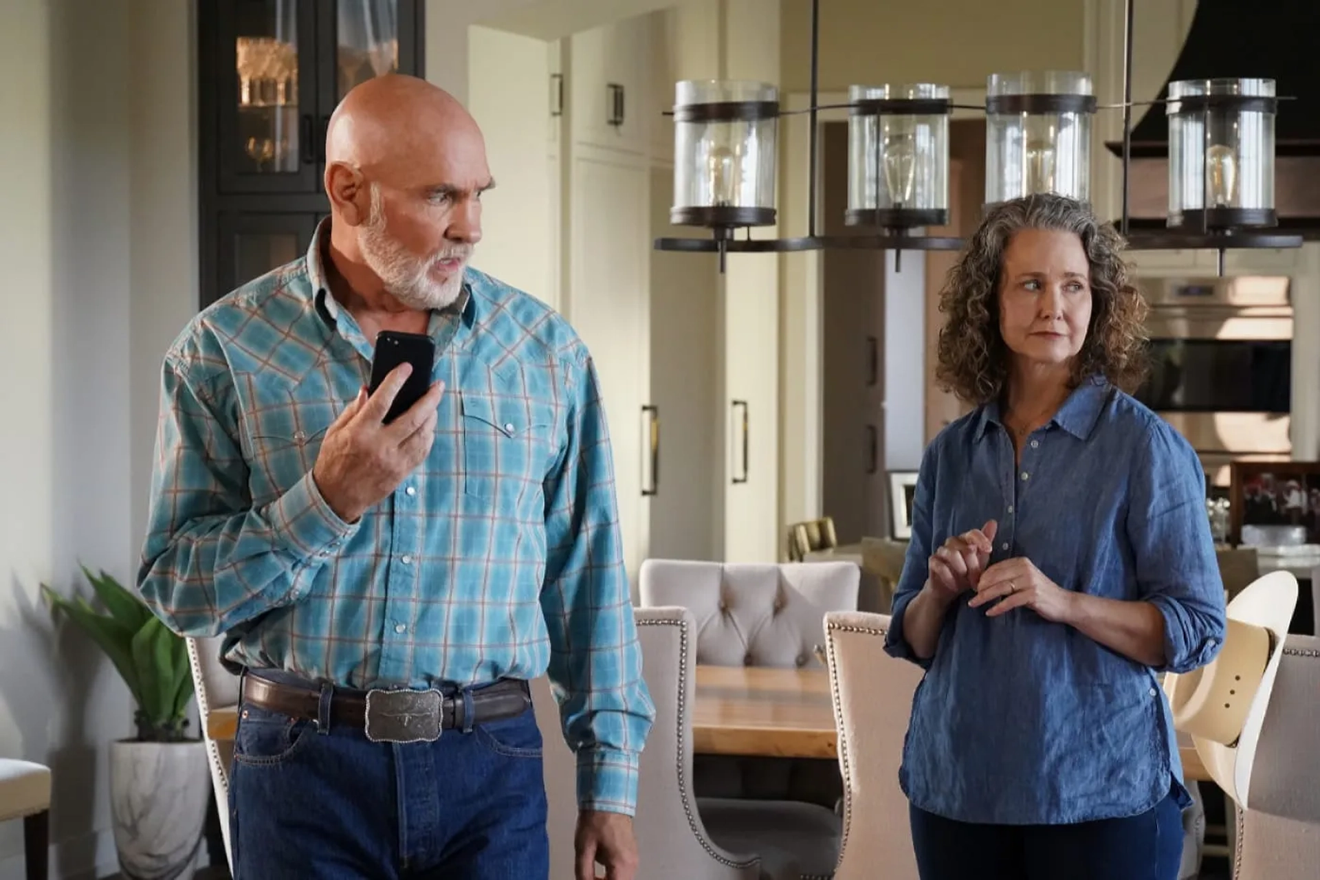 Molly Hagan and Mitch Pileggi in Walker (2021)