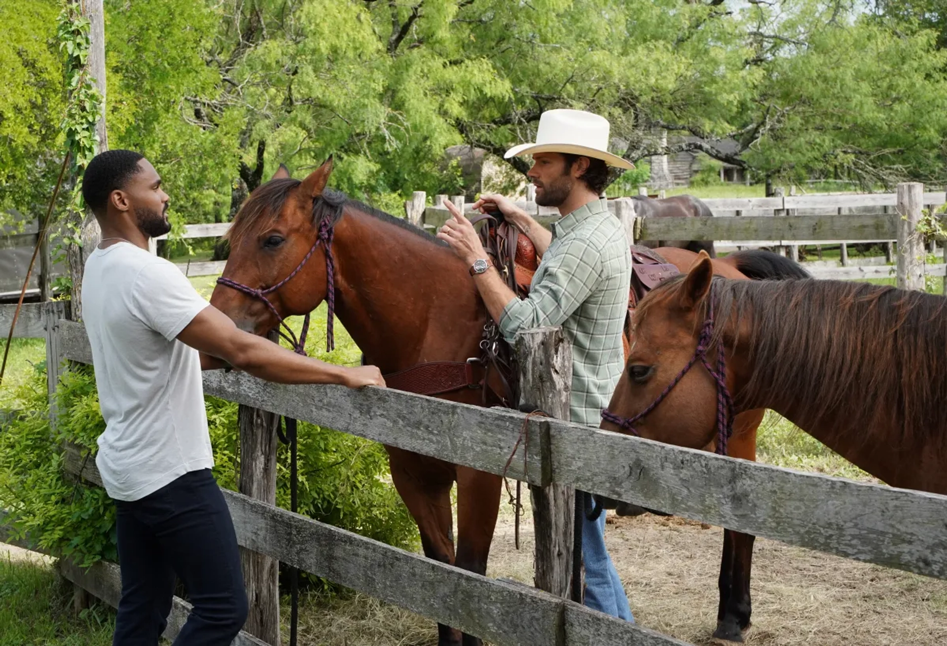 Jared Padalecki and Jeff Pierre in Walker (2021)